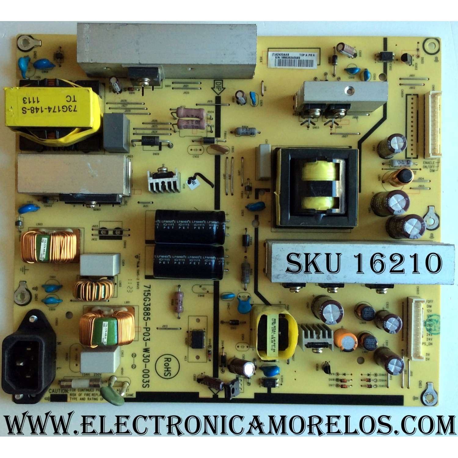 FUENTE DE PODER / VIZIO ADTVA2420AAB / (T)A2420AAB / 715G3885-P03-W30-003S / MODELO E422VA	