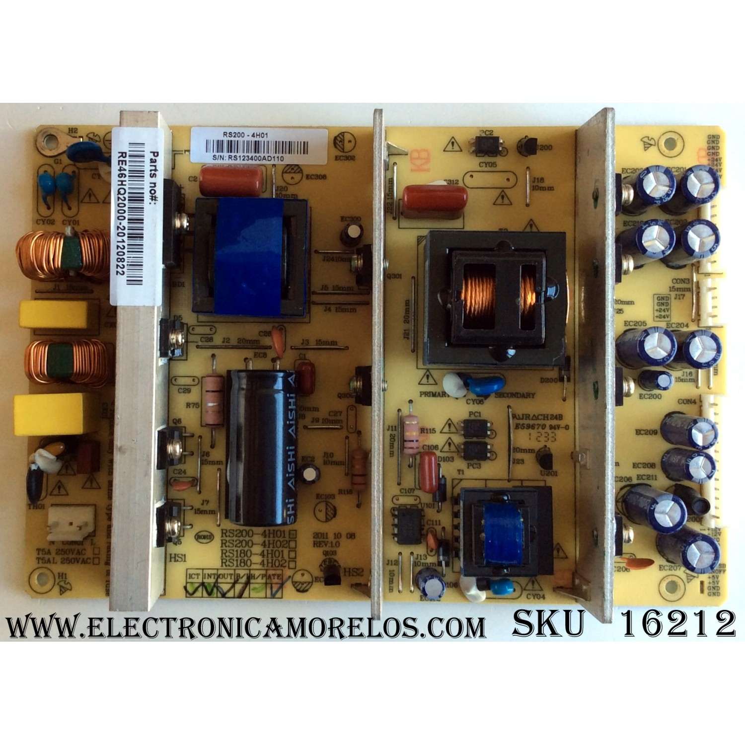 FUENTE DE PODER / RCA RE46HQ2000 / RS200-4H01 / RS123400A / MODELO 40LA45RQ / 42LB45RQ