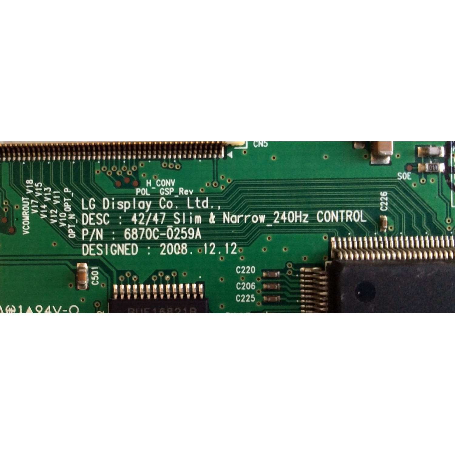 T-CON / TOSHIBA 6871L-1615A / 6870C-0259A / PANEL LC470WUD (SB)(M2) / MODELO 47ZV650U - Imagen 2