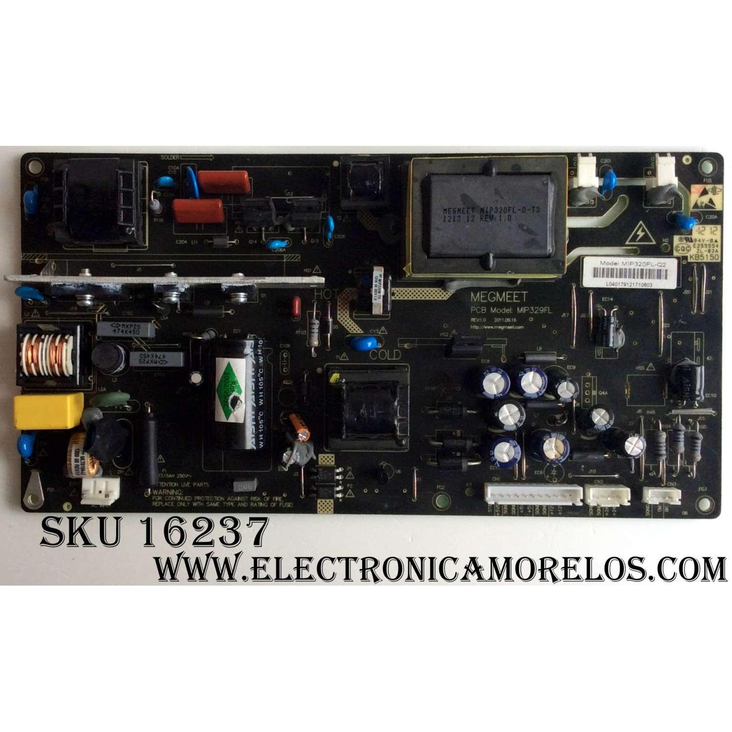 FUENTE / BACKLIGHT INVERTER / SCEPTRE / APEXMIP320FL-Q2 / KB5150 / MIP320FL / REV:1.0 / PANEL LC320WXE / MODELOS X322BV-HD / LD3288T