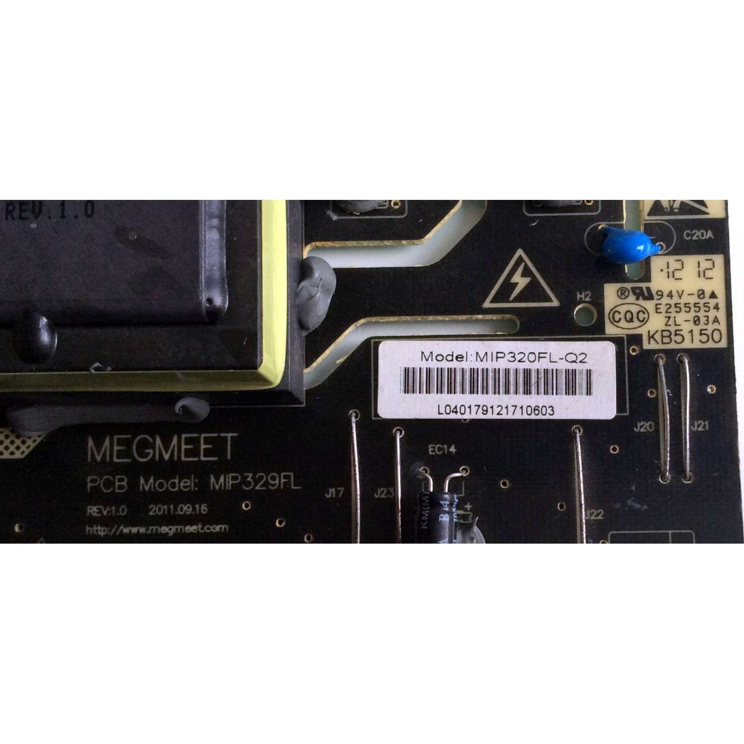 FUENTE / BACKLIGHT INVERTER / SCEPTRE / APEXMIP320FL-Q2 / KB5150 / MIP320FL / REV:1.0 / PANEL LC320WXE / MODELOS X322BV-HD / LD3288T - Imagen 2