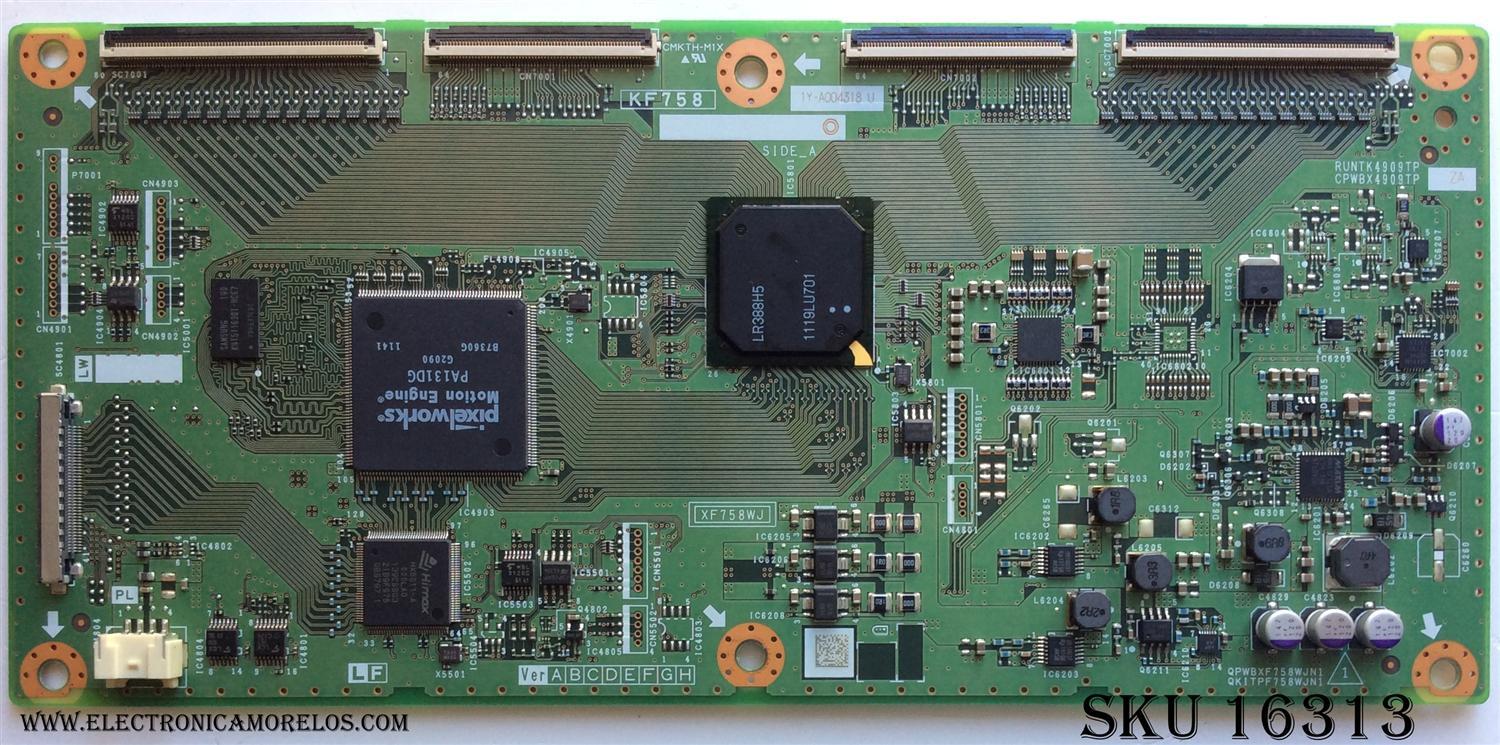 T-CON / SHARP RUNTK4909TPZA / CPWBX4909TPZA / XF758WJ / KF758 / MODELO LC-60LE830U / PANEL LK600D3GW30R	