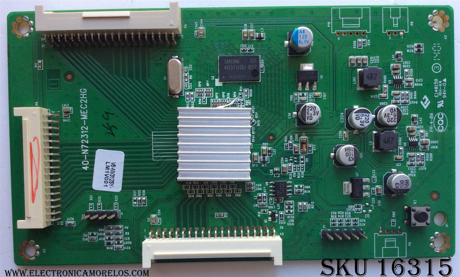 LED DRIVER / SANYO V8-NV312SY-LM1V001 / 40-N72312-MEC2HG / V8-NV312SY-LM1V118 / PANEL`S V580HK1-LD6 REV.C1 / V650HP1-LS6 REV.E1 / MODELOS DP58D34 P58D34-00 / DP65E34 P65E34-00