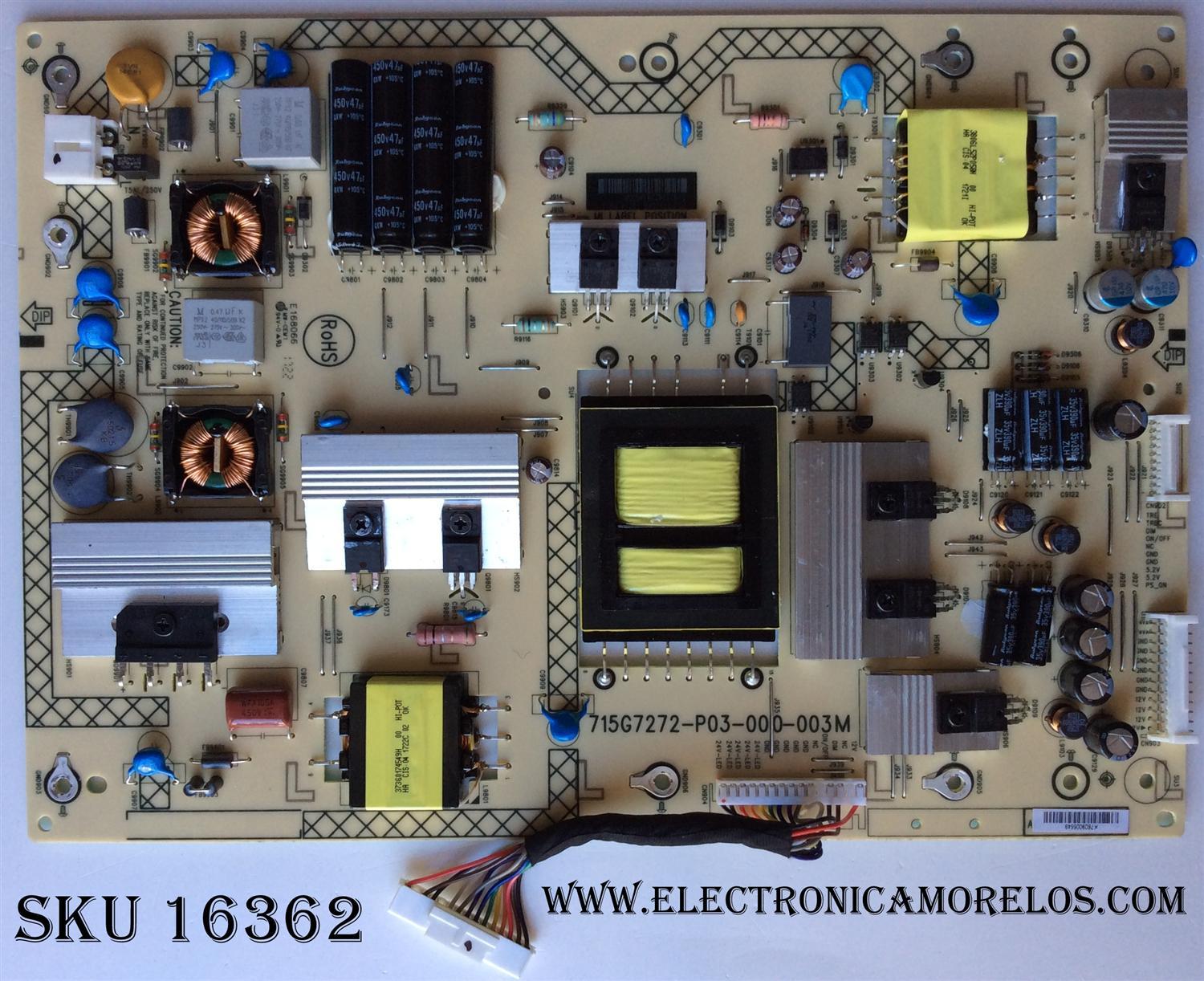 FUENTE DE PODER / VIEWSONIC F2417QA9 / (Q)F2417QA9 / 715G7272-P02-000-003M / MODELO CDE4302 / PANEL TPT430H3-HVN01.U REV:S272B	