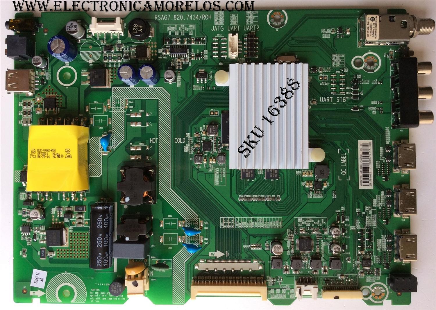 MAIN FUENTE ((COMBO)) PARA TV SHARP / NUMERO DE PARTE 222061 / RSAG7.820.7434/ROH / HU32K2601HWR / HU32K2601HWR(1000) / PANEL HD315K2H81-B1\S0\BBY\GM\ROH / DISPLAY ST3151A05-8 VER.2.4 / MODELO LC-32LB591U