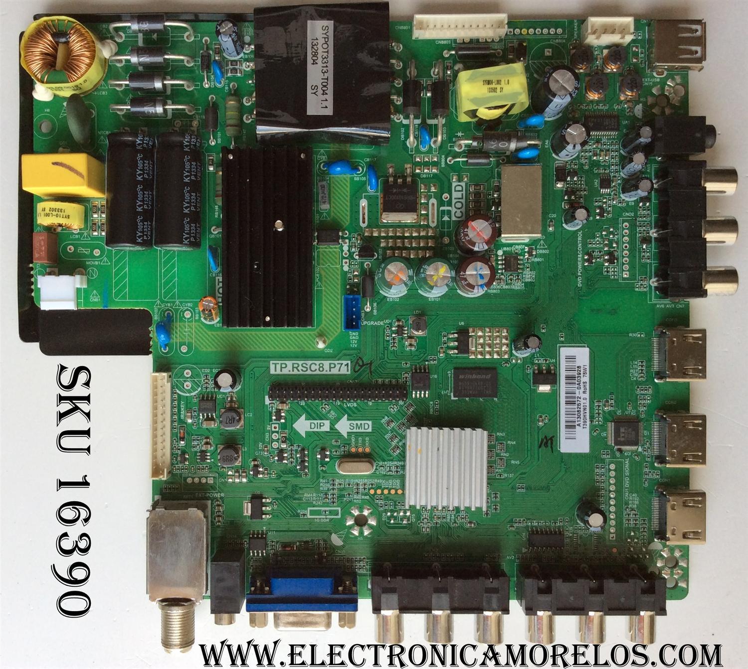 MAIN / SCEPTRE A13082572 / TP.RSC8.P71 / MODELO X409BV-FHDR8HVN01 / PANEL CN39HA60	