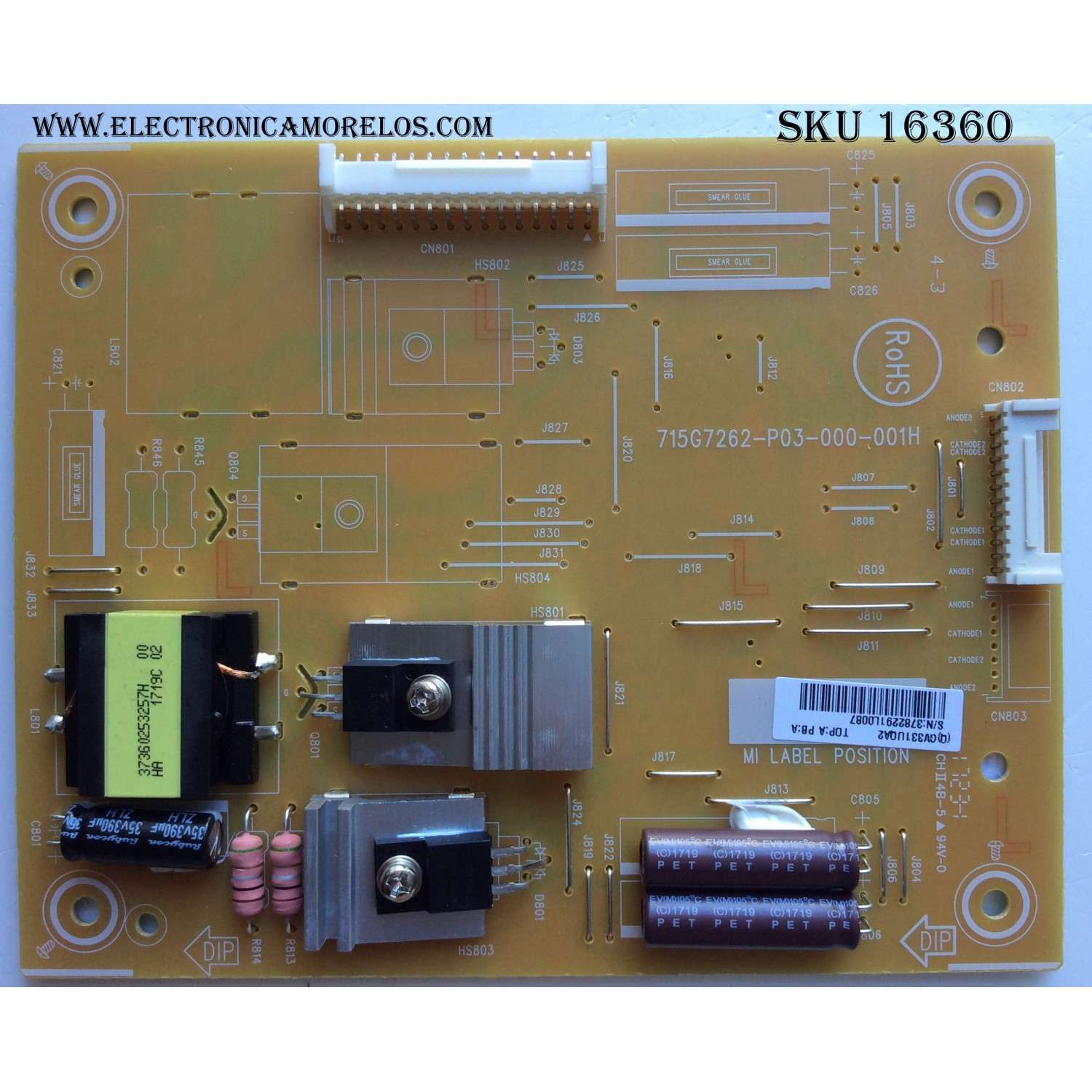 LED DRIVER / VIEWSONIC GV331UQA2 / 715G7262-P03-000-001H / MODELO CDE4302 / PANEL TPT430H3-HVN01.U REV:S272B	