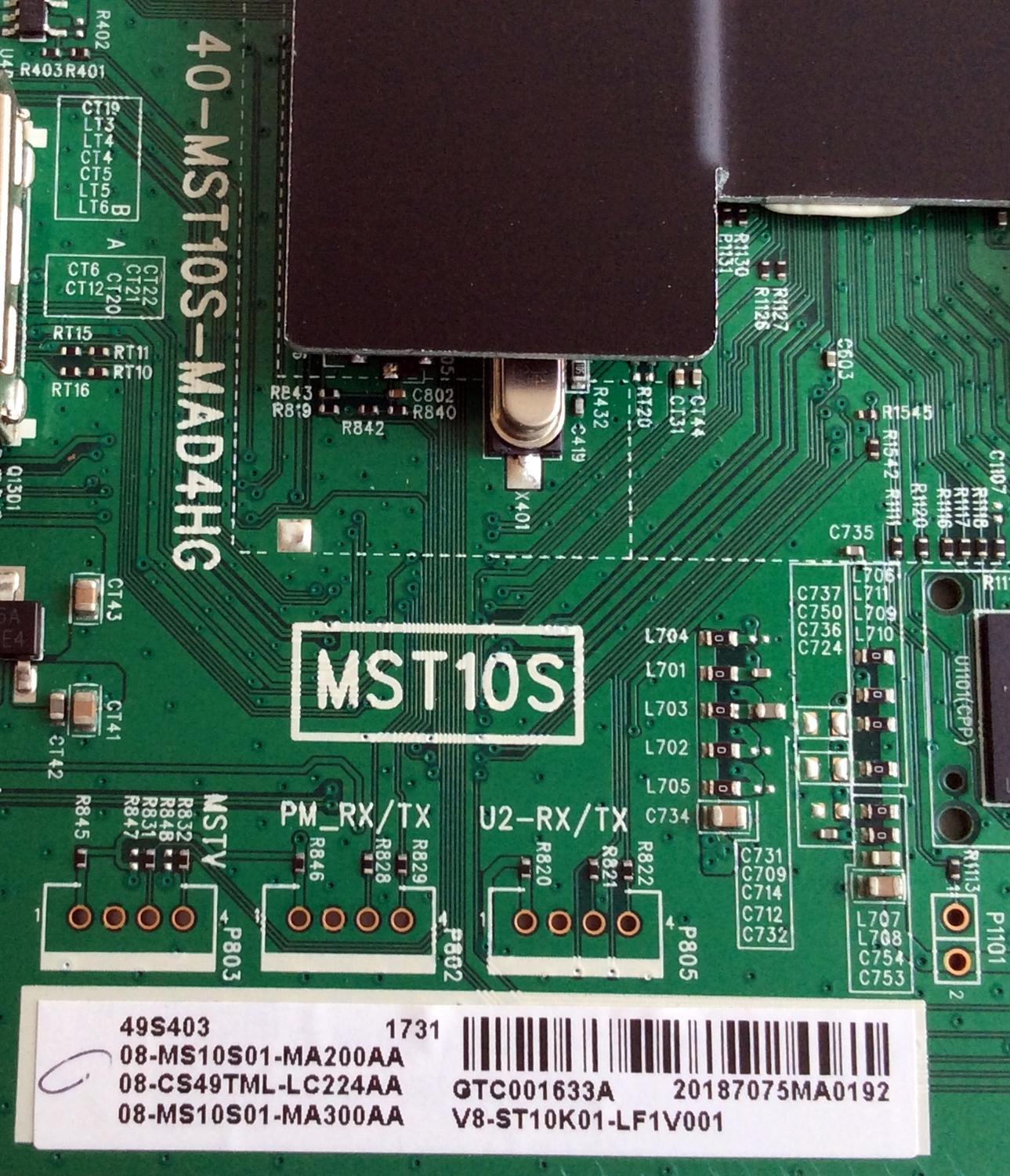 MAIN PARA TV TCL 08-CS49TML-LC224AA / 40-MST10S-MAD4HG / GTC001633A / 08-MS10S01-MA200AA / 08-CS49TML-LC224AA / 08-MS10S01-MA300AA / PANEL LVU485ND1LCD9W06 V1 / MODELOS 49S403TBAA / 49S405TAAA / 55S405TBBA / 49S405TABA - Imagen 3