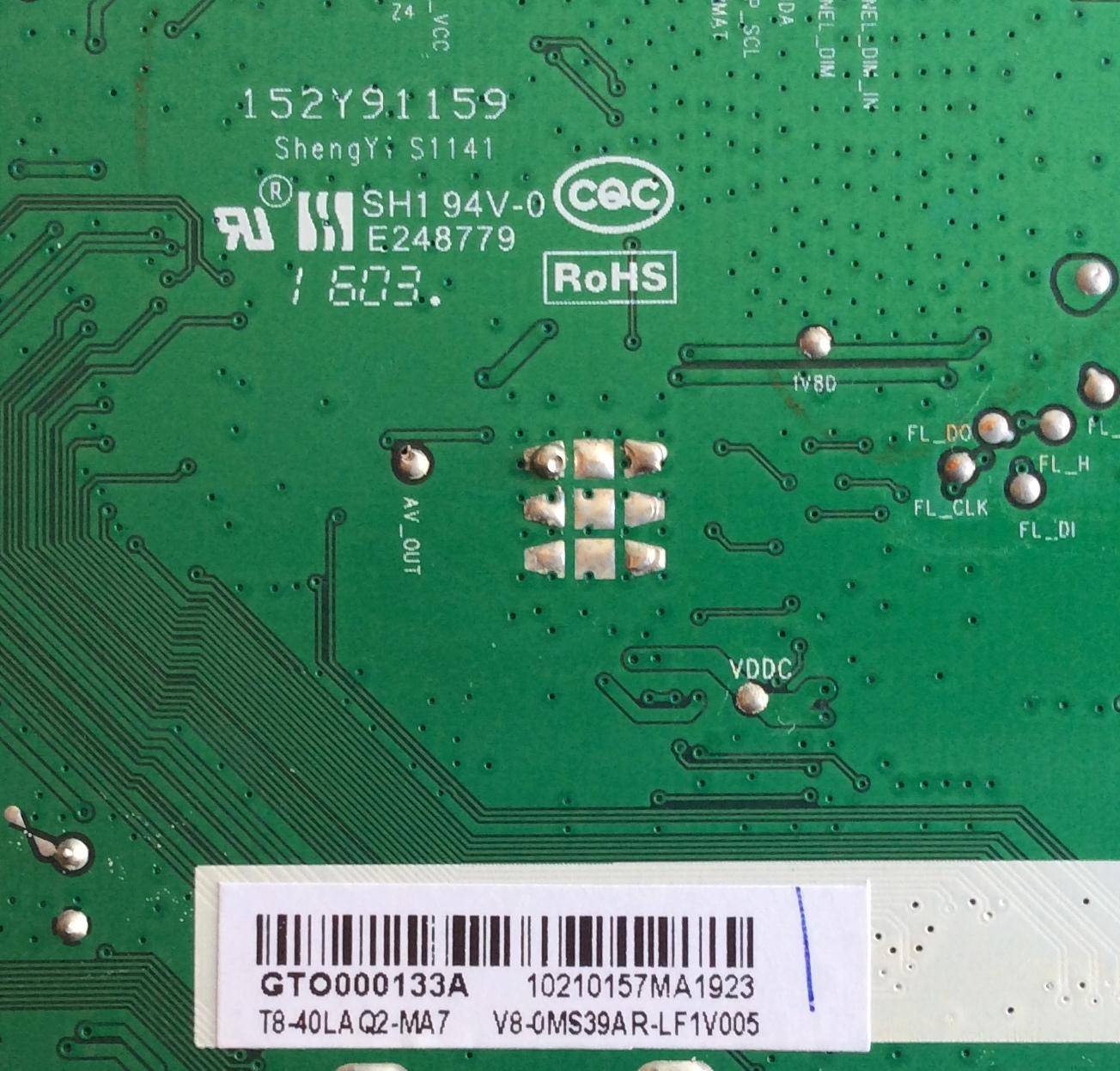 MAIN PARA TV TCL T8-40LAQ2-MA7 / 40-0MS39N-MAD2HG / V8-0MS39AR-LF1V005 / GTO000133A / PANEL LVF400SS0T E9 V1 / MODELOS 40FDZ700 / 40FD2700LBAA / 40FD2700 40FD2700LBAA - Imagen 3