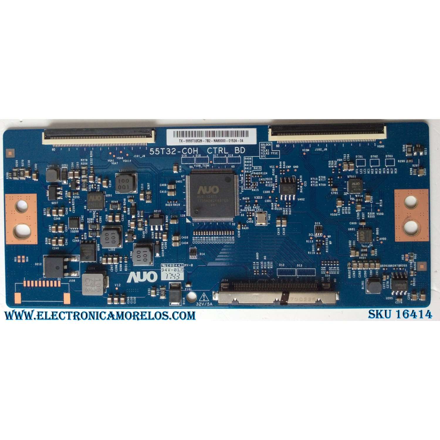 T-CON PARA TV INSIGNIA / NUMERO DE PARTE 5555T32C28 / PANEL TPT550U1-QVN05 / MODELO NS-55DR620 / NS-55DF710 / SHD1-55 / 55LF711U20 / D55-F2 / E55-E2 / M557-G0 / M558-G1 / V555-H11 / V555-G1 / V556-G1 / 55LF621U21 / M55Q7-H1 / V555-H1 / M556-H1 LTCWC6