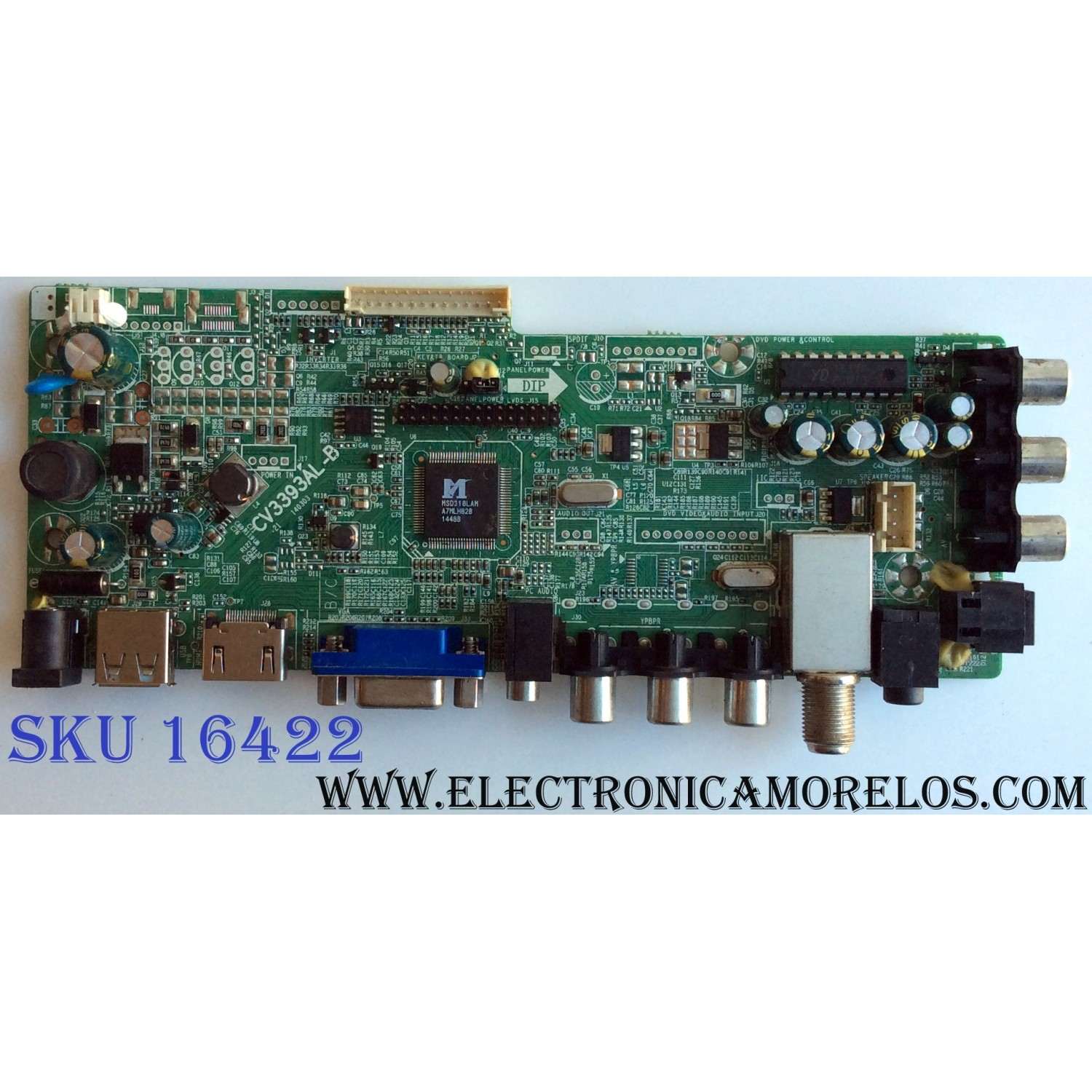 MAIN / FUENTE (COMBO) / ELEMENT 3393A01 / CV3393AL-B / DX-15001 / PANEL LC185TT1A / T185B1-P01-W06 / MODELO ELEFW195