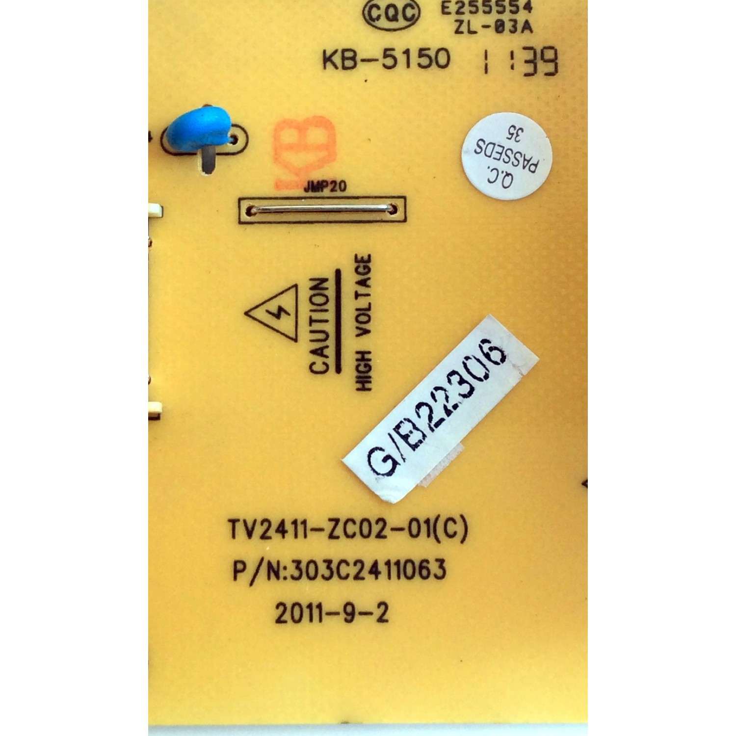 FUENTE / BACKLIGHT INVERTER / WESTINGHOUSE 514C2412M01 / TV2411-ZC02-01(C) / 303C2411063 / PANEL V236H1-L01 REV.C3 / MODELOS TW-66001-C024C / LC24VF56WT / LC24VXF60PB - Imagen 2