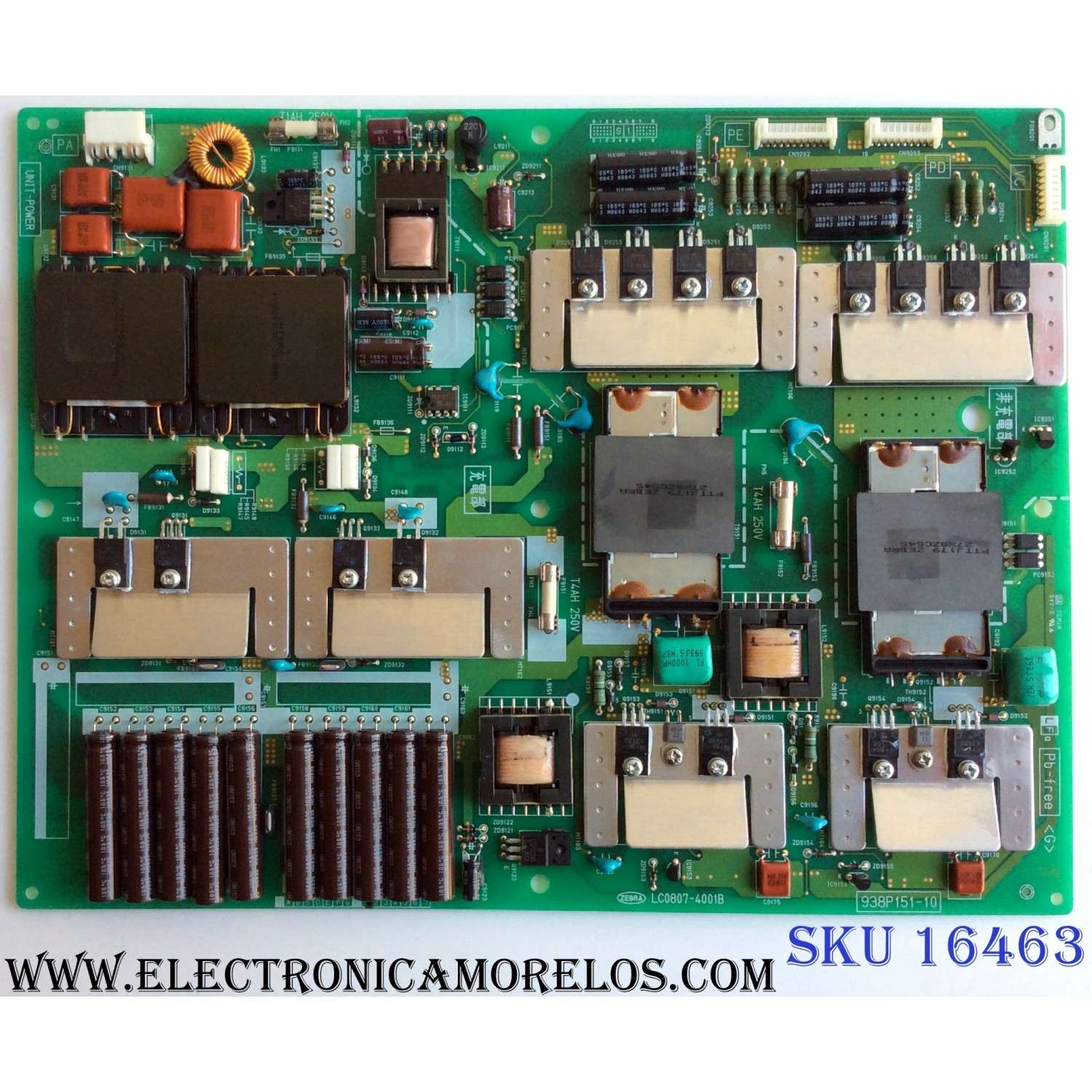 FUENTE DE PODER / MITSUBISHI 938P151-10 / LC0807-4001B / PANEL LTA460HE08 / MODELO LCD-46LF2000 (M)