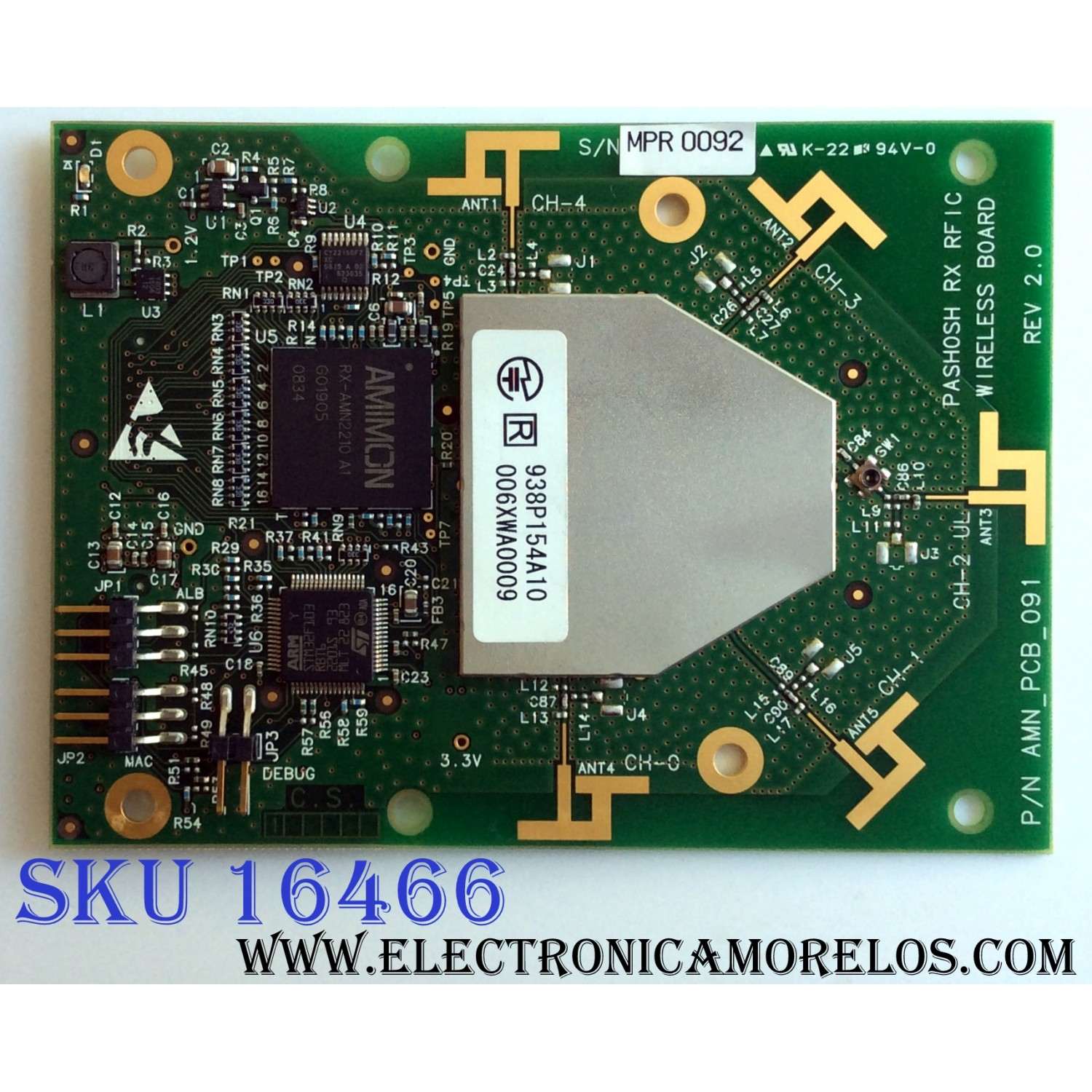 TARJETA INTERFACE / MITSUBISHI 938P154A10 / MPR 0092 / AMN_PCB_091 REV 2.0 / 006XWA0009 / PANEL LTA460HE08 / MODELO LCD-46LF2000 (M)