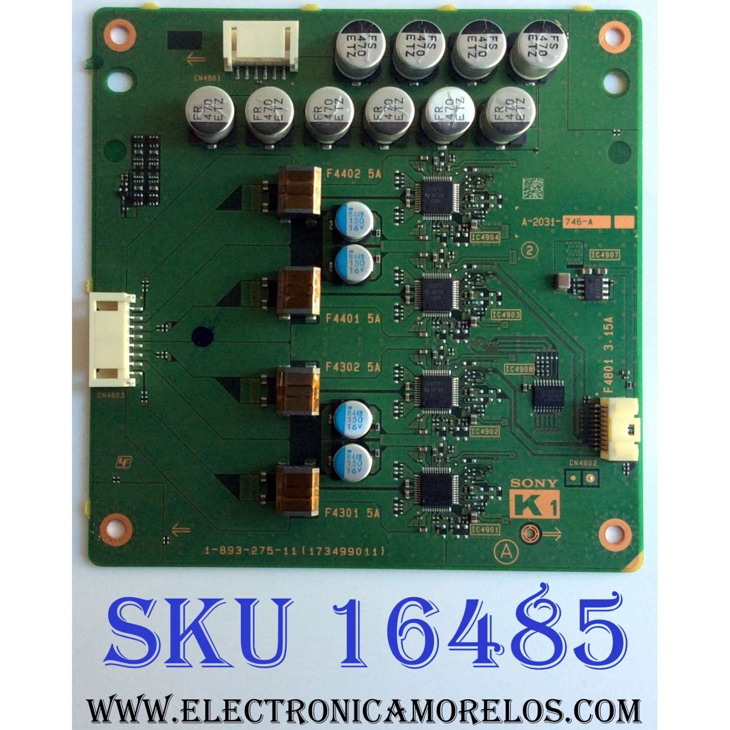 TARJETA K1 / SONY A-2031-746-A / 1-893-275-11 / 173499011 / PANEL YD4S650LTU01 / MODELOS XBR-55X900B / XBR-65X900B / XBR-79X900B