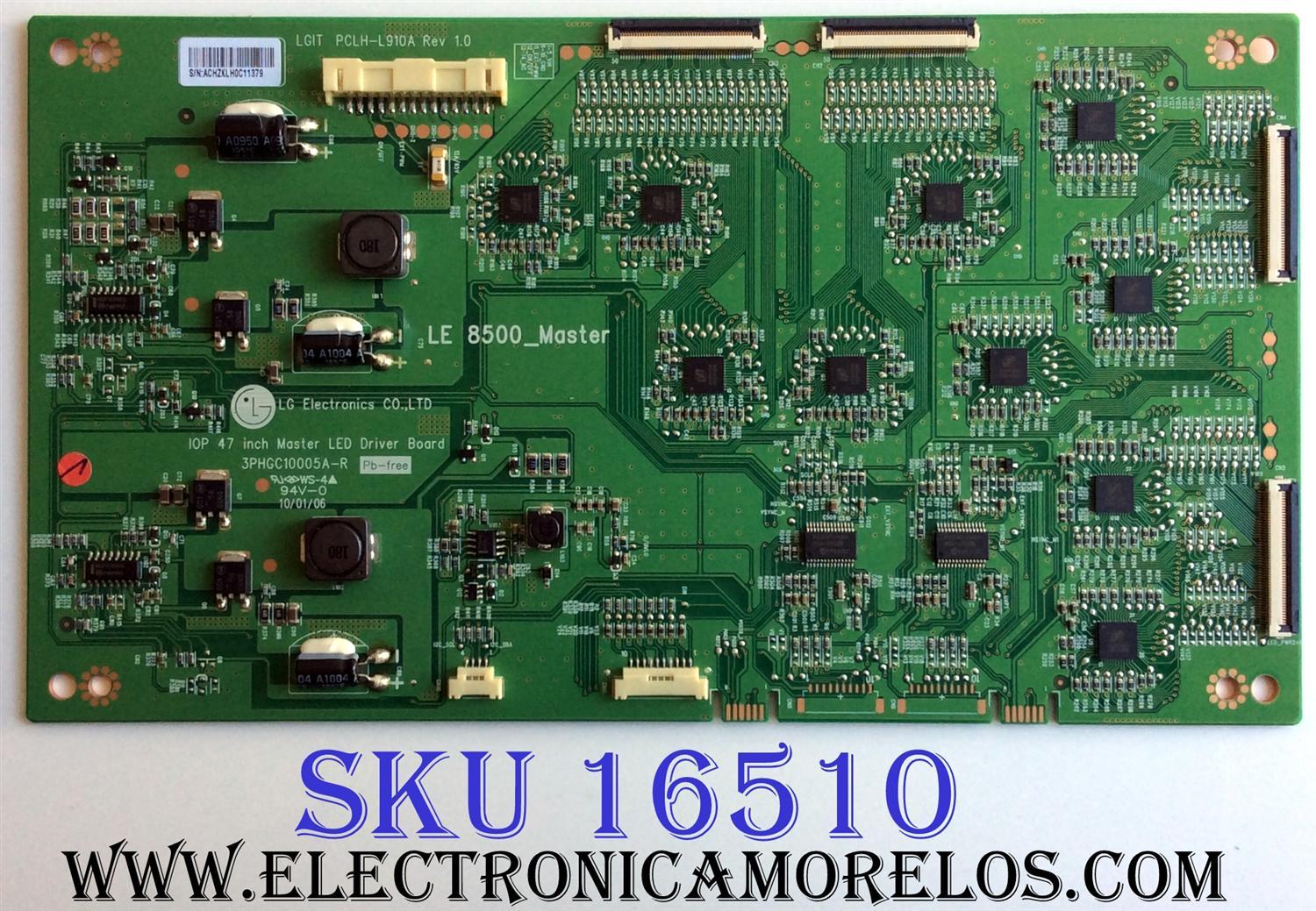 LED DRIVER MASTER / LG 3PHGC10005A-R / PCLH-L910A / LE 8500_Master / PANEL LE85M47T240V5 / MODELOS 47LE8500-UA AUSWLJR / 47LE8500-UA AUSWLUR