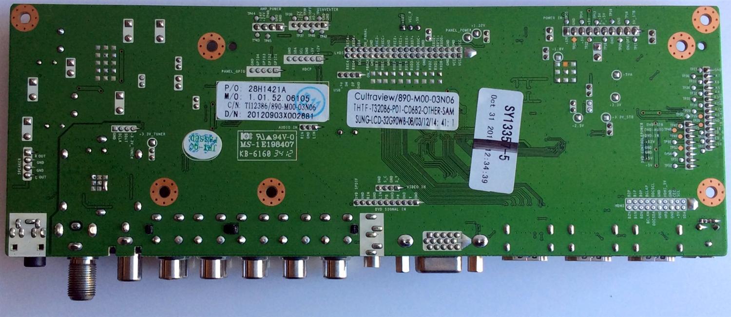 MAIN / ELEMENT 28H1421A / SY13357-5 / CV318H-K / 1.01.52.06105 / 890-M00-03N06 / 20120903X002681 / PANEL T320B6-P01-C06 VER.E7  / MODELO ELCFW329 - Imagen 2