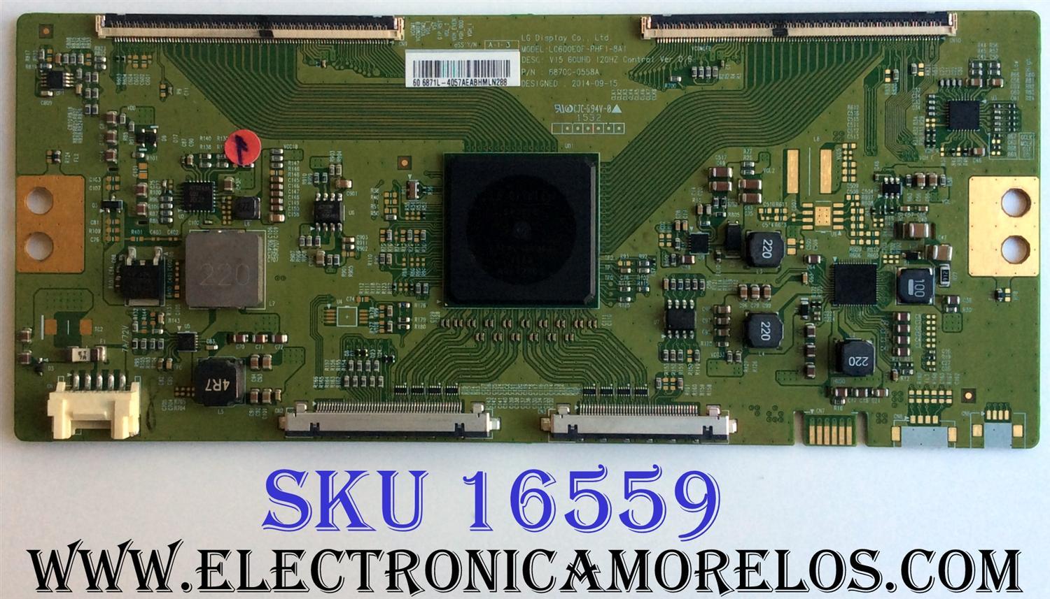T-CON / PANASONIC 4057A / 6871L-4057A / 6870C-0558A / PANEL L5EDDYY00720 / MODELO TC-60CX650U