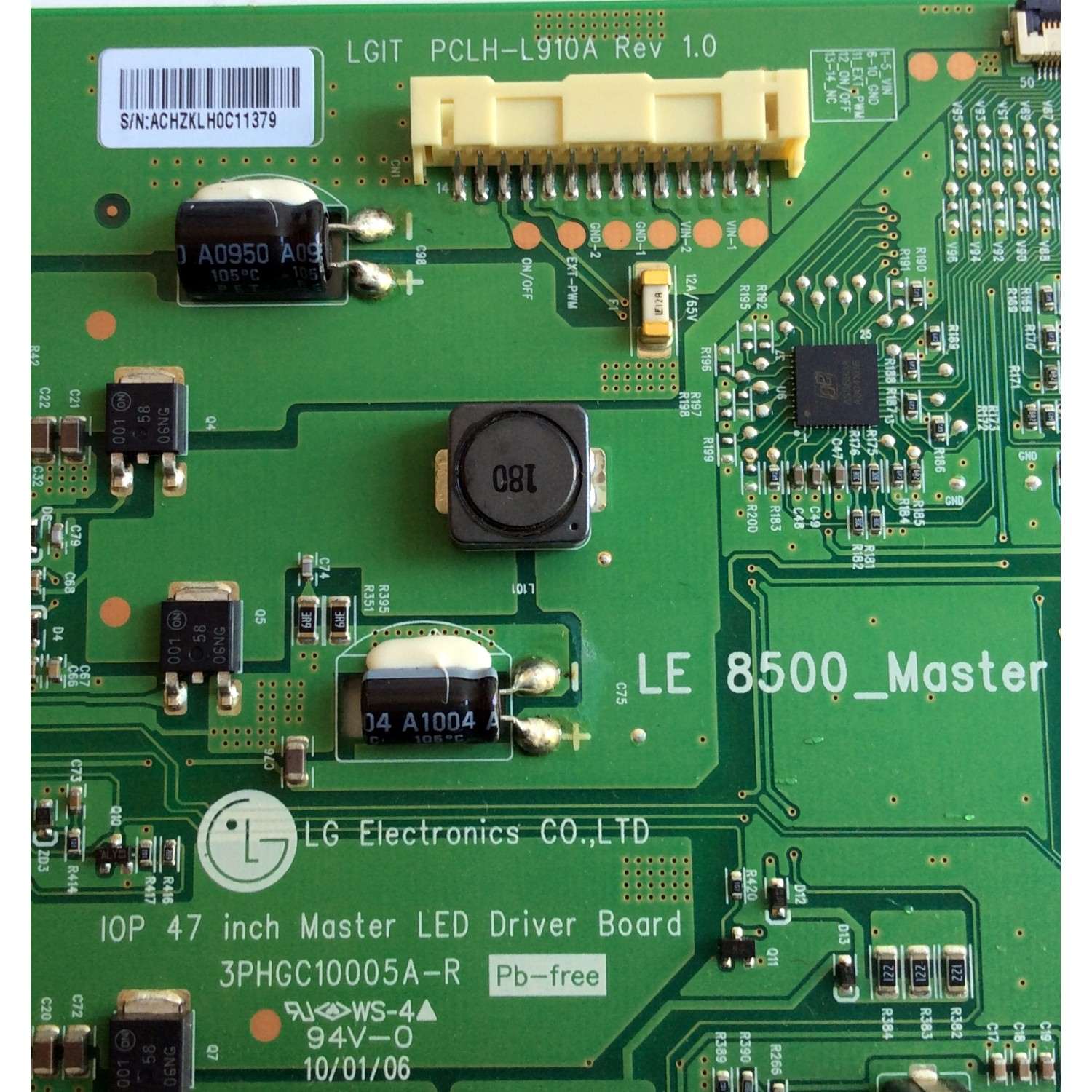 LED DRIVER MASTER / LG 3PHGC10005A-R / PCLH-L910A / LE 8500_Master / PANEL LE85M47T240V5 / MODELOS 47LE8500-UA AUSWLJR / 47LE8500-UA AUSWLUR - Imagen 2