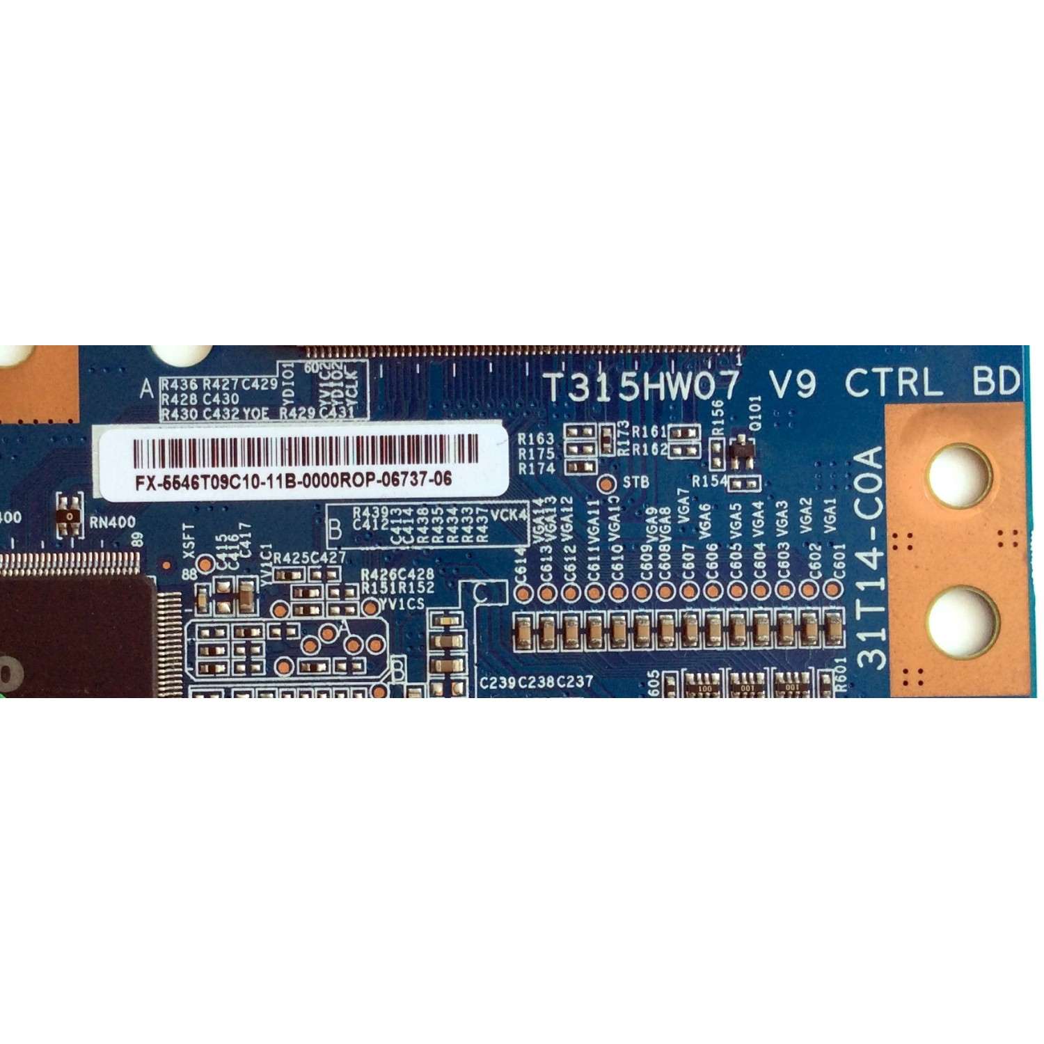 T-CON / TOSHIBA 55.46T09.C10 / T315HW07 V9 / 5546T09C10 / 31T14-C0A / PANEL T460HF02 V.0 / MODELO 46SL417U - Imagen 2