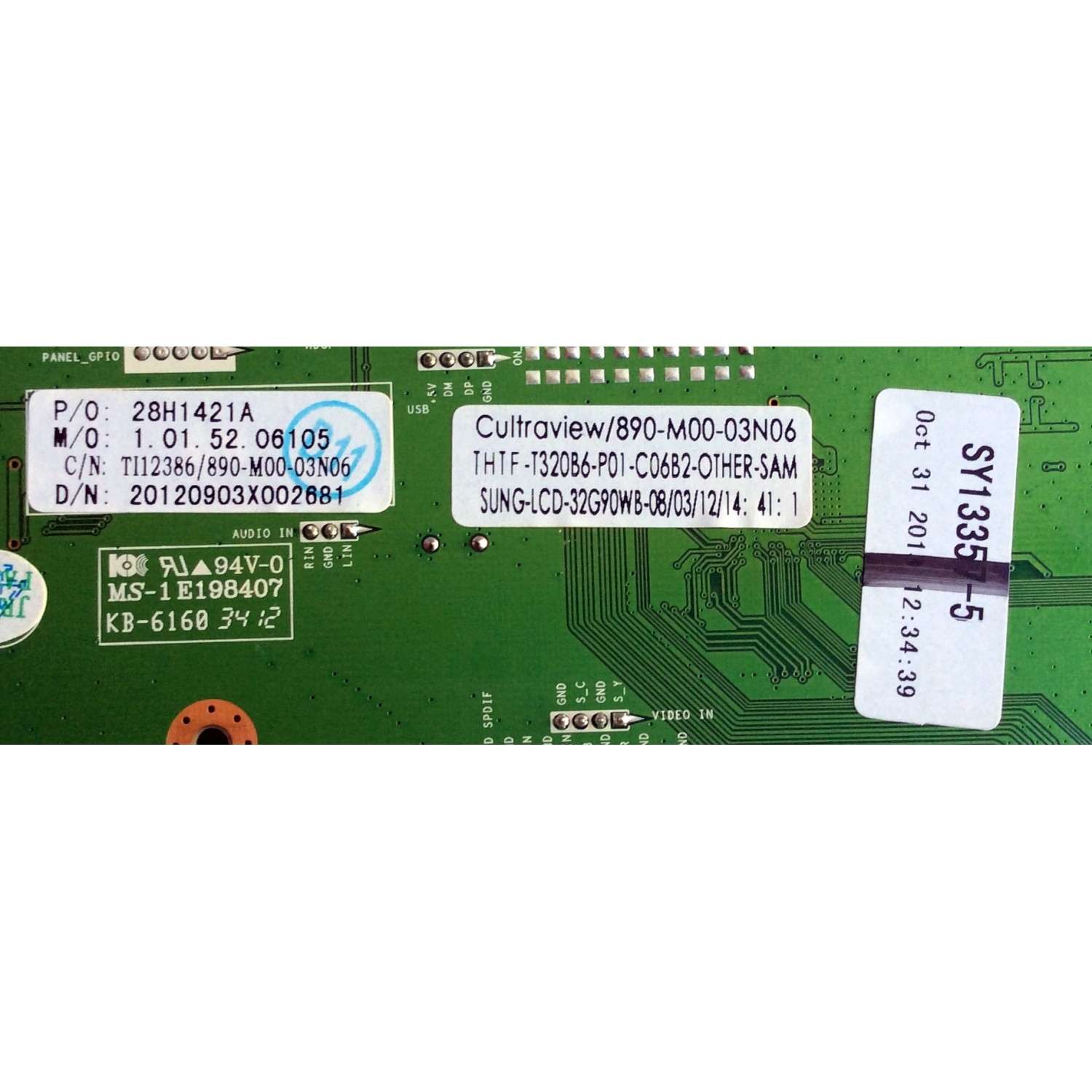 MAIN / ELEMENT 28H1421A / SY13357-5 / CV318H-K / 1.01.52.06105 / 890-M00-03N06 / 20120903X002681 / PANEL T320B6-P01-C06 VER.E7  / MODELO ELCFW329 - Imagen 3