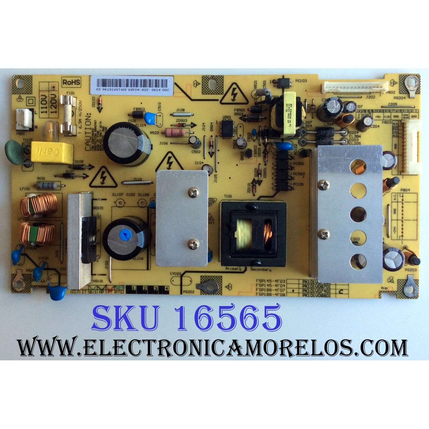 FUENTE DE PODER / TOSHIBA 75012781 / PK101V0740I / FSP188-4F07 / 3BS0191113GP / MODELOS 37AV52U / 37AV502U	