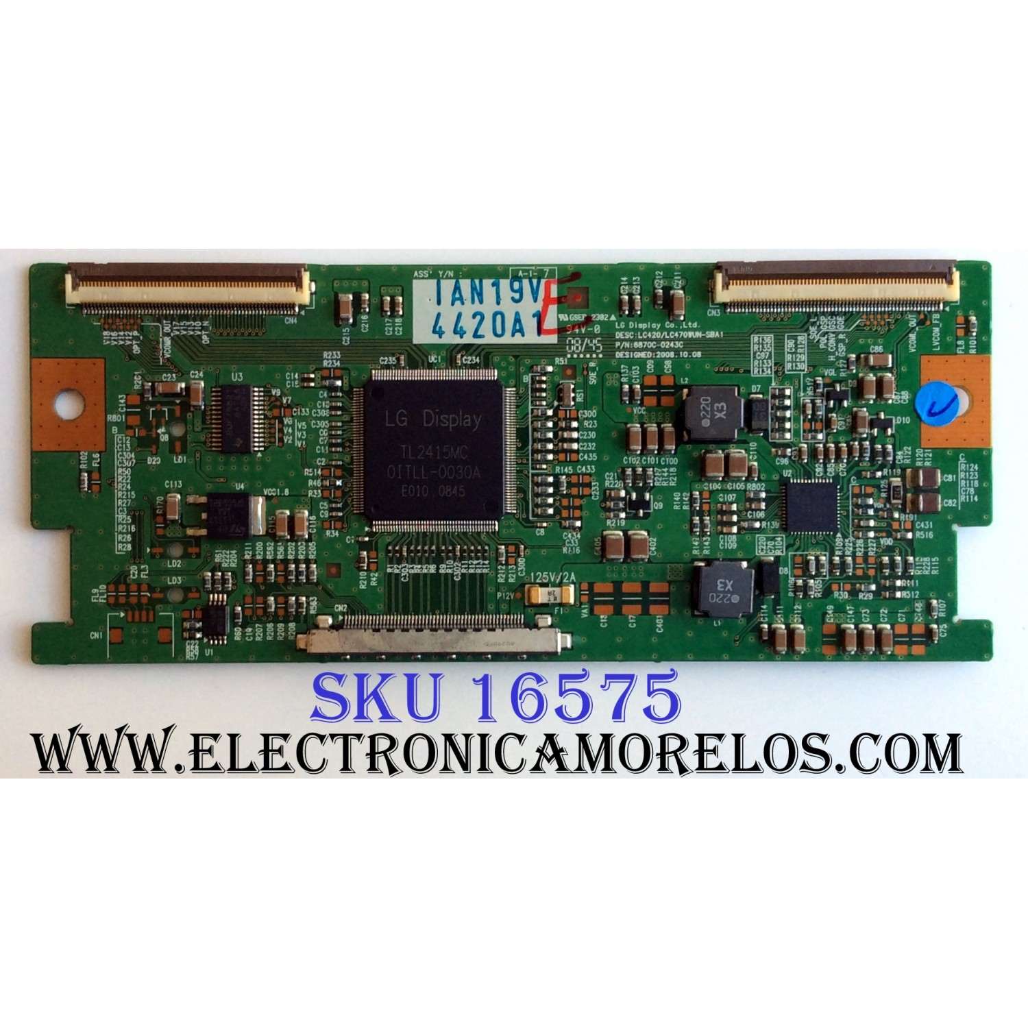 T-CON / PANASONIC 4420A / 6871L-4420A / 6870C-0243C / LC420/LC470WUN-SBA1 / PANEL LC420WUN (SB)(C1) / MODELO TC-L42U12