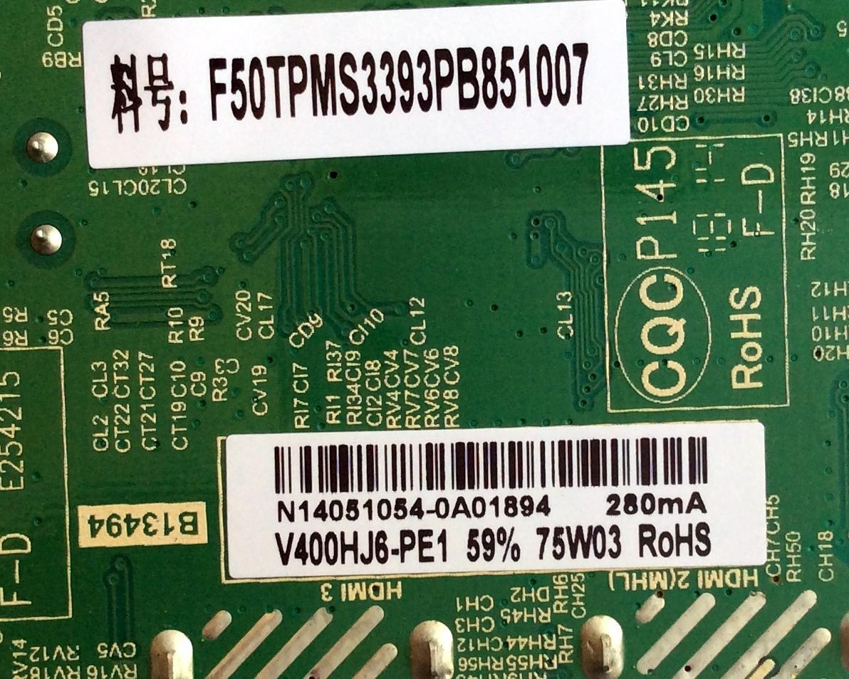 MAIN / FUENTE (COMBO) / ELEMENT N14051054 / TP.MS3393.PB851 / F50TPMS3393PB851007 / PANEL`S D400D3-GG54-C0X / LC400J6E1K1422G / V400HJ6-PE1 / MODELO ELEFW408	 - Imagen 4