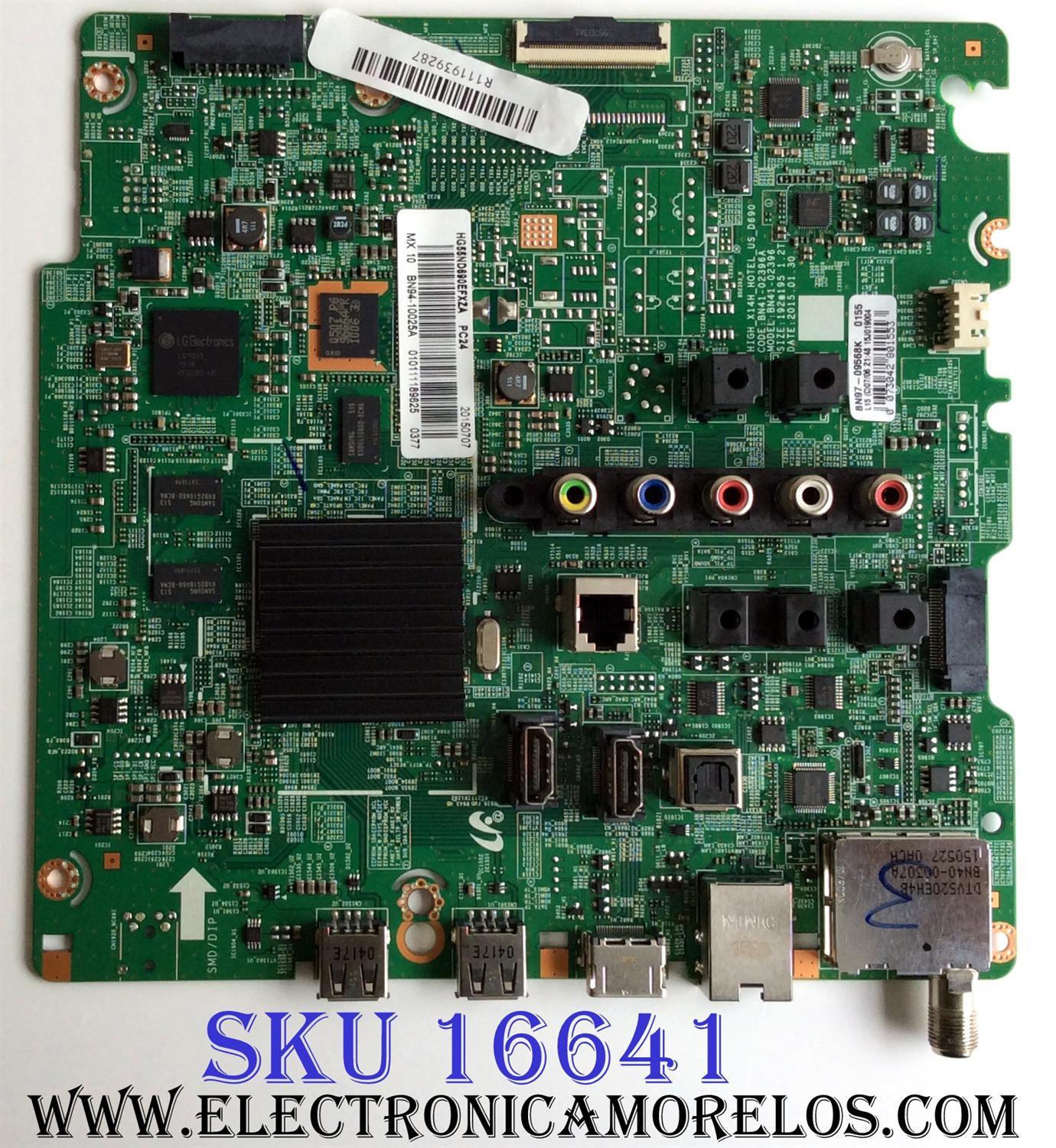 MAIN PARA SAMSUNG NUMERO DE PARTE BN94-10025A / BN97-09568K / BN41-02396A / MODELO HG55ND690EFXZA