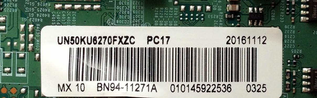 MAIN / SAMSUNG BN94-11271A / BN97-10660D / BN41-02528A / MODELO UN50KU6270FXZC - Imagen 4