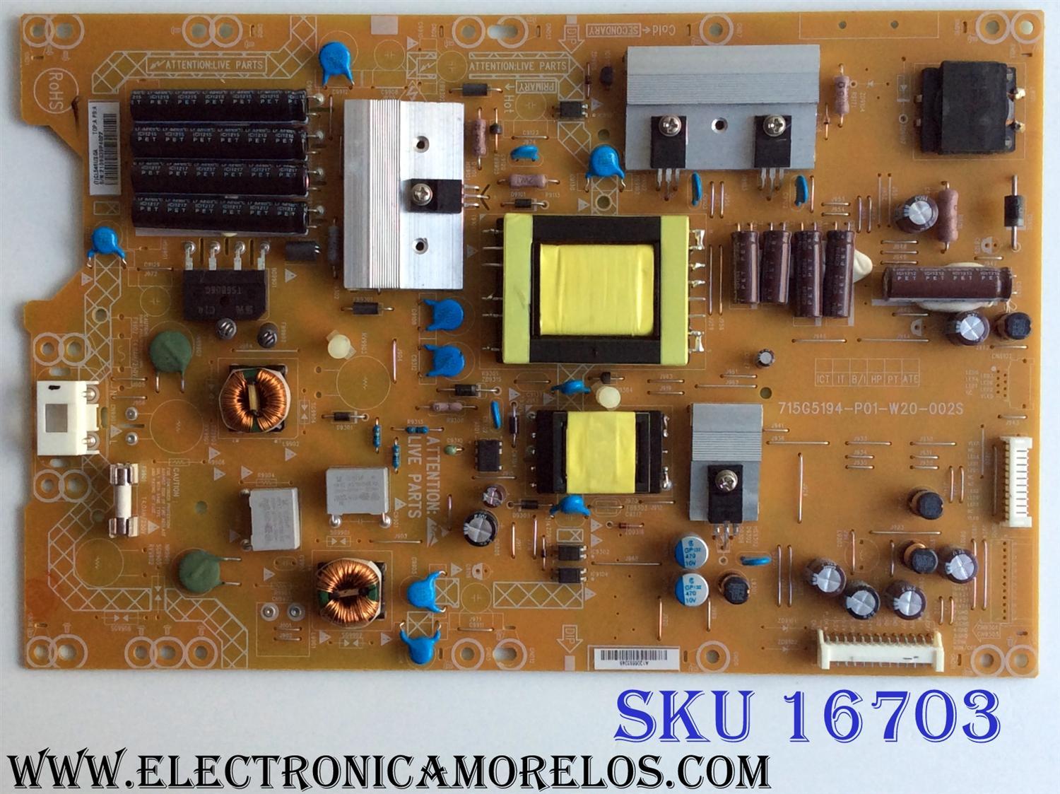 FUENTE DE PODER / VIZIO ADTVCL546UXGA / CL546UXGA / 715G5194-P01-W20-002S / PANEL TPT315B5-J3L01 REV:C1A / MODELOS E321VL LATKHLIM / E321VT LTMXKKHN