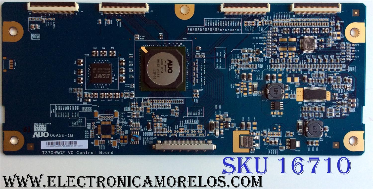 T-CON / VIORE 5537T04005 / 55.37T04.005 / 06A22-1B / PANEL T370HW02 V.2 / MODELOS LC37VF55 / L37V01UA / LE37M87BDX/XEU
