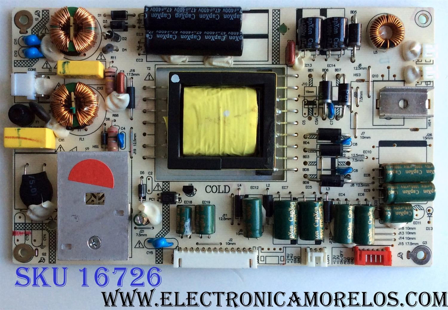 FUENTE DE PODER / APEX LK-PL320217A / CQC04001011196 / 20120512 / MO25110009 / 2038 / MODELO LE3212D