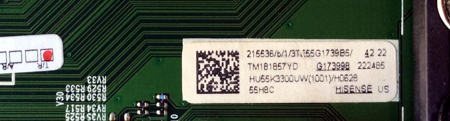 MAIN / HISENSE 215536 / 225536 / RSAG7.820.6715/ROH / HU55K3300UW(1001) / 222485 / PANEL HD550M3U51-TA\S0\GM\ROH / 217120 / MODELO 55H8C - Imagen 3