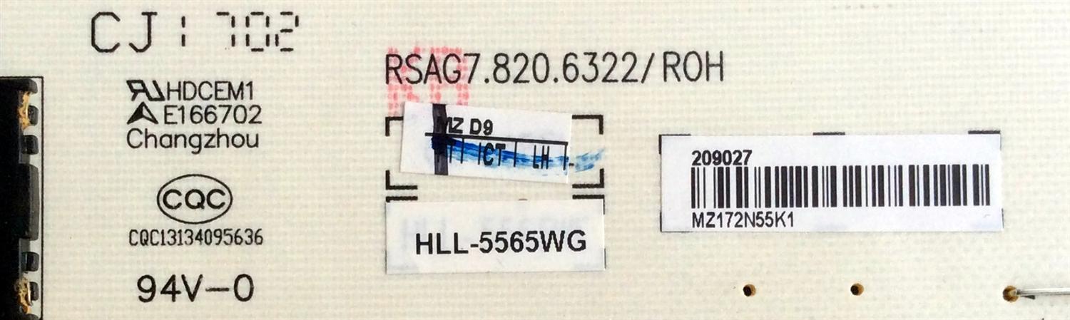 FUENTE DE PODER / HISENSE 209027 / RSAG7.820.6322/ROH / HLL-5565WWG / E166702 / CQC13134095636 / PANEL`S HE650K5U51-L1\S0\GM\ROH / HE650K5U52-TA\S0\GM\ROH 218262 /  MODELO 65H8C - Imagen 2