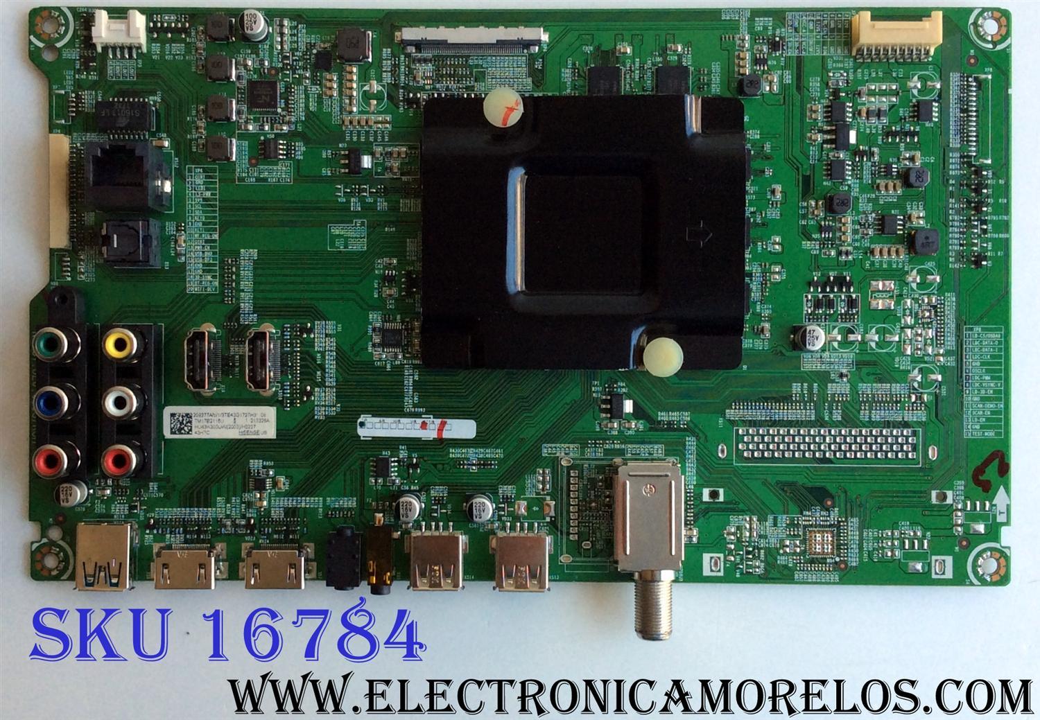 MAIN / HISENSE 209277 / RSAG7.820.6715/ROH / 213326 / HU43K300UW(2003) / 3TE43G1727H3 / 209277A / 213326A / TM17B2116U / PANEL HD426K3U51-T1\S3\ / MODELO 43H7C