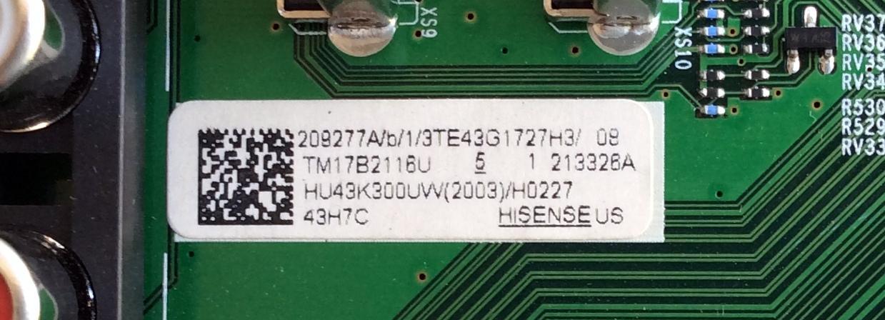 MAIN / HISENSE 209277 / RSAG7.820.6715/ROH / 213326 / HU43K300UW(2003) / 3TE43G1727H3 / 209277A / 213326A / TM17B2116U / PANEL HD426K3U51-T1\S3\ / MODELO 43H7C - Imagen 2
