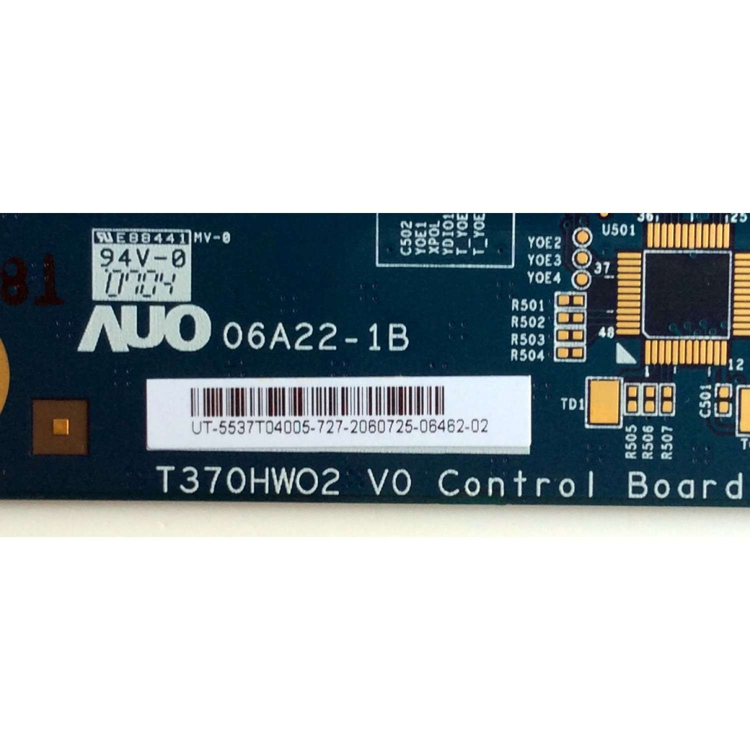 T-CON / VIORE 5537T04005 / 55.37T04.005 / 06A22-1B / PANEL T370HW02 V.2 / MODELOS LC37VF55 / L37V01UA / LE37M87BDX/XEU - Imagen 2