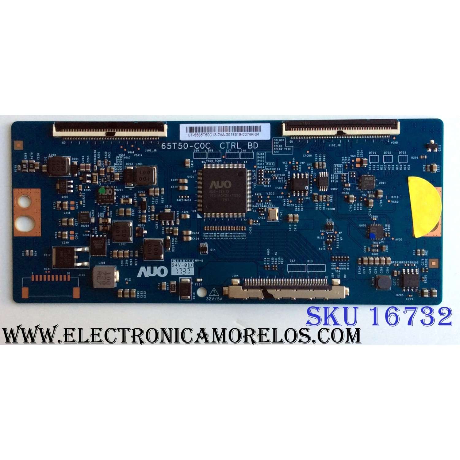 T-CON PARA TV VIZIO / NUMERO DE PARTE 55.65T50.C13 / 5565T50C13 / 65T50-C0C / PANEL'S HD650M5U52-B1 / HD650S1U51 / TPT650UA-QVN06.U / DISPLAY T650QVN06.3 / MODELOS 65H6D / 65R6E / 65H6E / 65R6070E / E65-E1 / D65-E0 / M65-E0 / LC-65Q620U / LC-65LBU591U