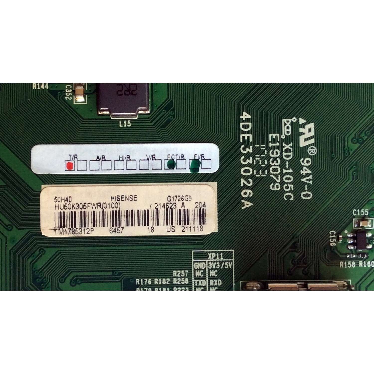 MAIN PARA TV HISENSE / NUMERO DE PARTE 214523 / RSAG7.820.7394/ROH / HU50K305FWR(0100) / 211118 / 4DE33026A / PANEL HD500DF-B54(020)\B1\T1\S35\GM\ROH / DISPLAY T500HVN07.5 / MODELO 50H4D - Imagen 2