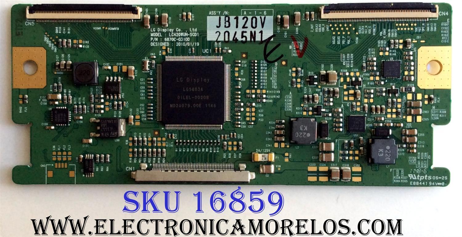 T-CON / PANASONIC 6871L-2045N  / 6870C-0310D / LC420WUN-SCD1 / PANEL`S LC420WUN (SC)(D1) / LC420WUN  / MODELOS TH-42LRU5 / TH-42LRU30