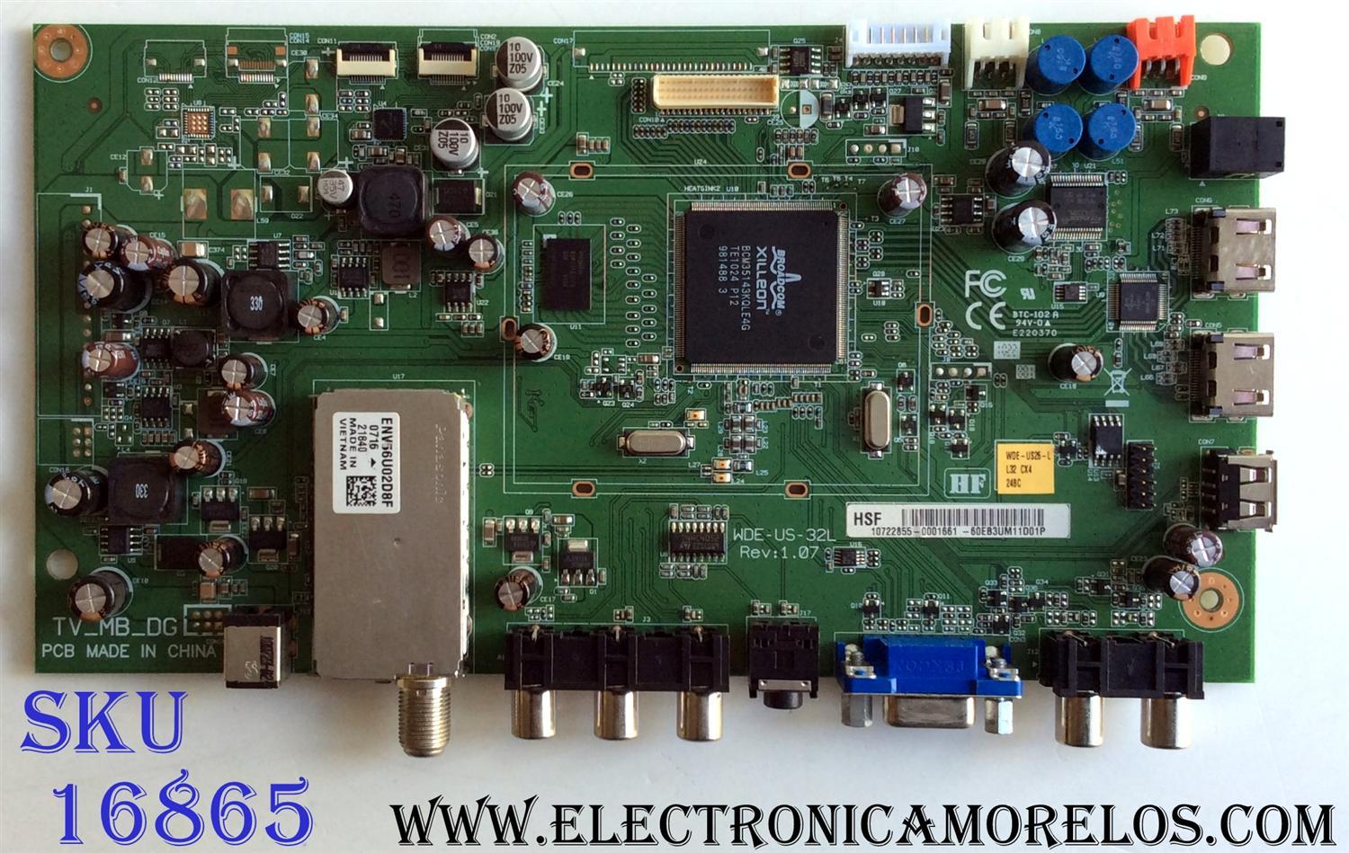 MAIN / WESTINGHOUSE 60.EB3UM.11B / 60EB3UM11B04P / WDE-US26-L / WDE-US-32L / REV:1.07 / PANEL K260B2-E03 REV.01 / MODELOS LD-2655VX TW-61101-K026B / LD-2655VX TW-60001-K020B / LD-2657DF TW-62001-K026B