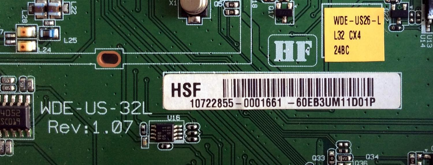 MAIN / WESTINGHOUSE 60.EB3UM.11B / 60EB3UM11B04P / WDE-US26-L / WDE-US-32L / REV:1.07 / PANEL K260B2-E03 REV.01 / MODELOS LD-2655VX TW-61101-K026B / LD-2655VX TW-60001-K020B / LD-2657DF TW-62001-K026B - Imagen 2