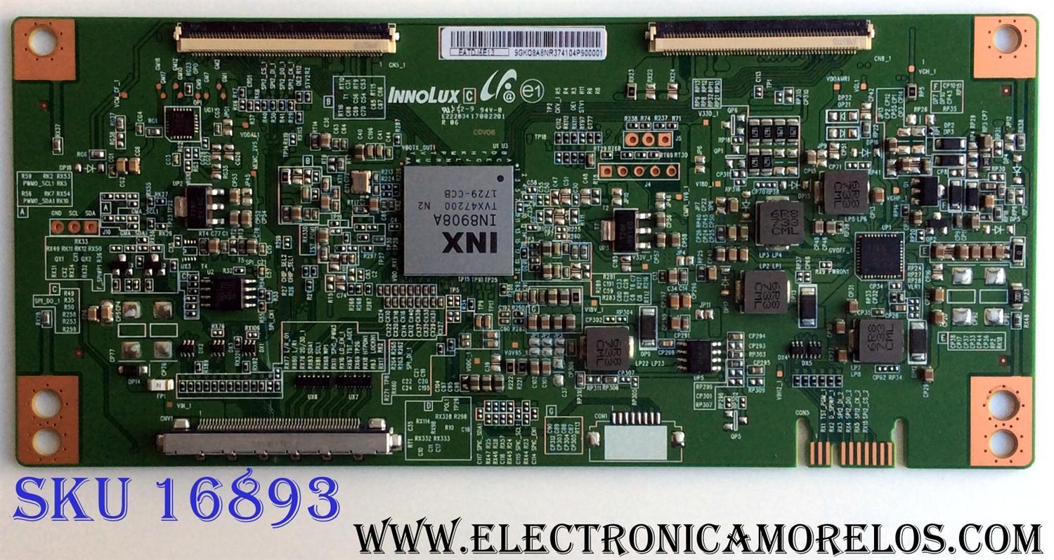 T-CON PARA TV HISENSE SMART TV / NUMERO DE PARTE EATDJ6E13 / 17082201 / PANEL'S HD500S1U01\S1\GM\CKD\ROH / UCAU4XT / V500DJ6-QE1 / MODELOS 50H6E / 50R6E / E4STA5017 / E4AA50N / 50PFL5604/F7