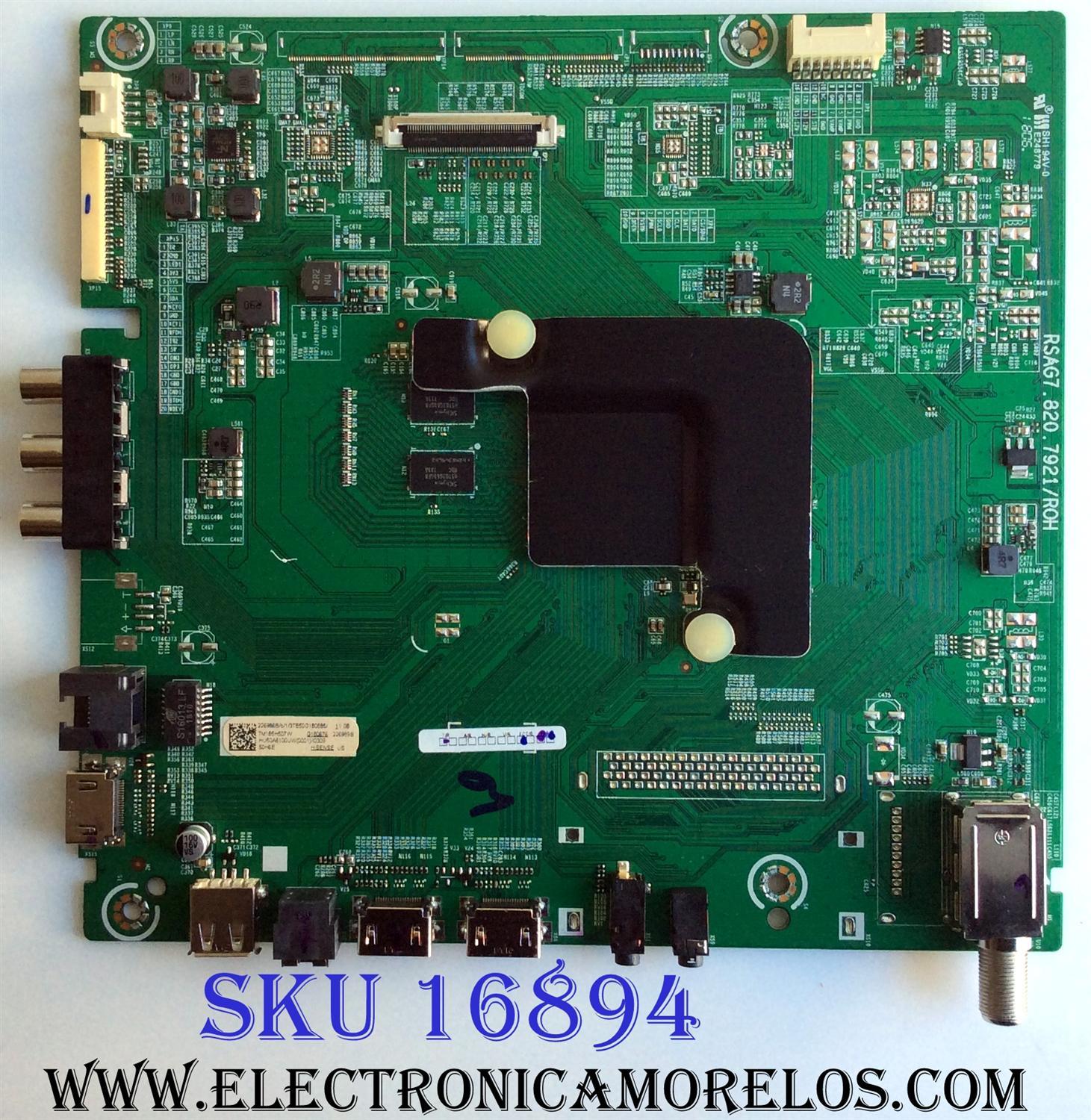 MAIN / HISENSE 226986B / RSAG7.820.7921/ROH / 226989B / 226986 / 226989 / HU50A6100UW(0001) / 3TE50G180685 / TM185H507W / G180676 / PANEL HD500S1U01\S1\GM\CKD\ROH / MODELO 50H6E