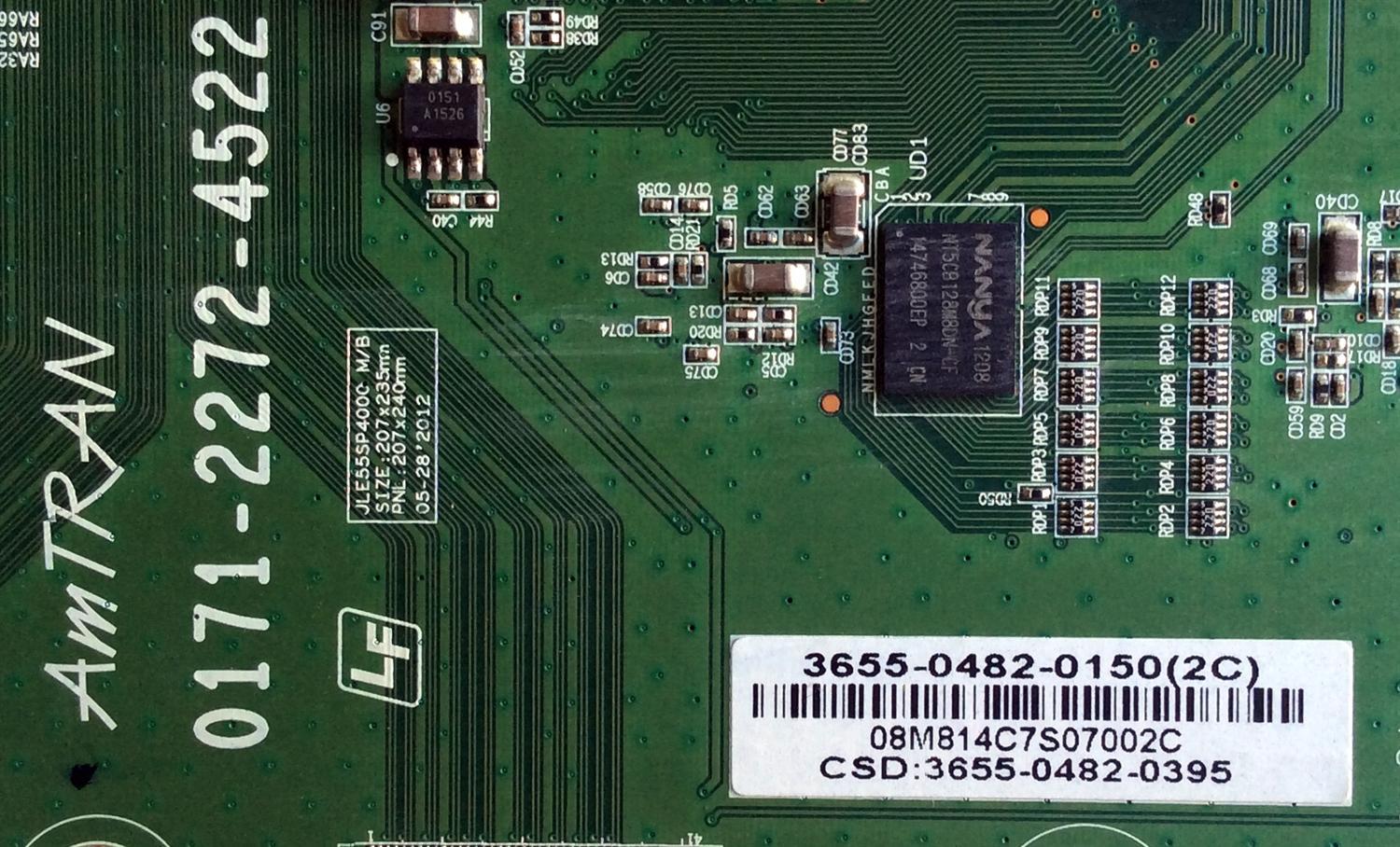 MAIN / JVC 3655-0482-0150 / 0171-2272-4522 / 3655-0482-0395 / 3655-0482-0150(2C) / PANEL LC550EUN (FE)(F1) / MODELO JLE55SP4000 TR1DIA - Imagen 2