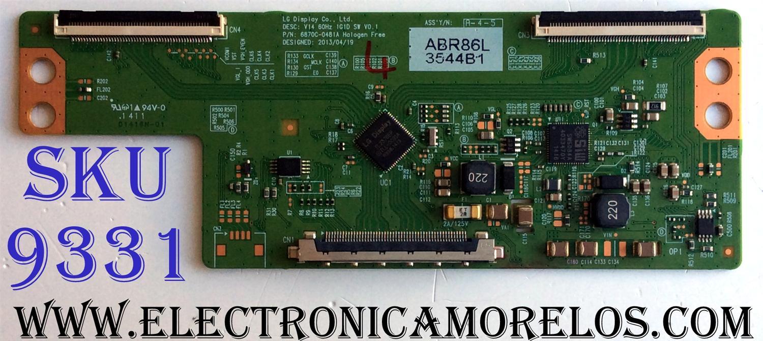 T-CON / LG 6871L-3544B / 6870C-0418A / 3544B / PANEL LC500DUE (FG)(A4) / MODELOS 50LB5900-UV.BUSWLJR / 50LF6000-UB.BUSYLJR / 50LB6000-UH.BUSWLJR / 50LF6090-UB.BUSYLJR / 50LB6100-UG.BUSWLJR / 50LB6100-UG.AUSWLJR / 50LF6100-UA.BUSYLJR / 50LB6300-US.BUSWLJR