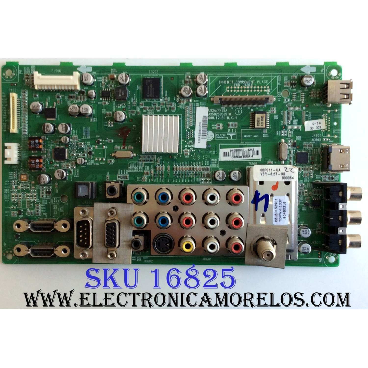 MAIN / LG EBR58969205 / EAX58259505(0) / 94EBR030-3242 / PANEL PDP60H30001 / MODELO 60PS11-UA AUSLLJR