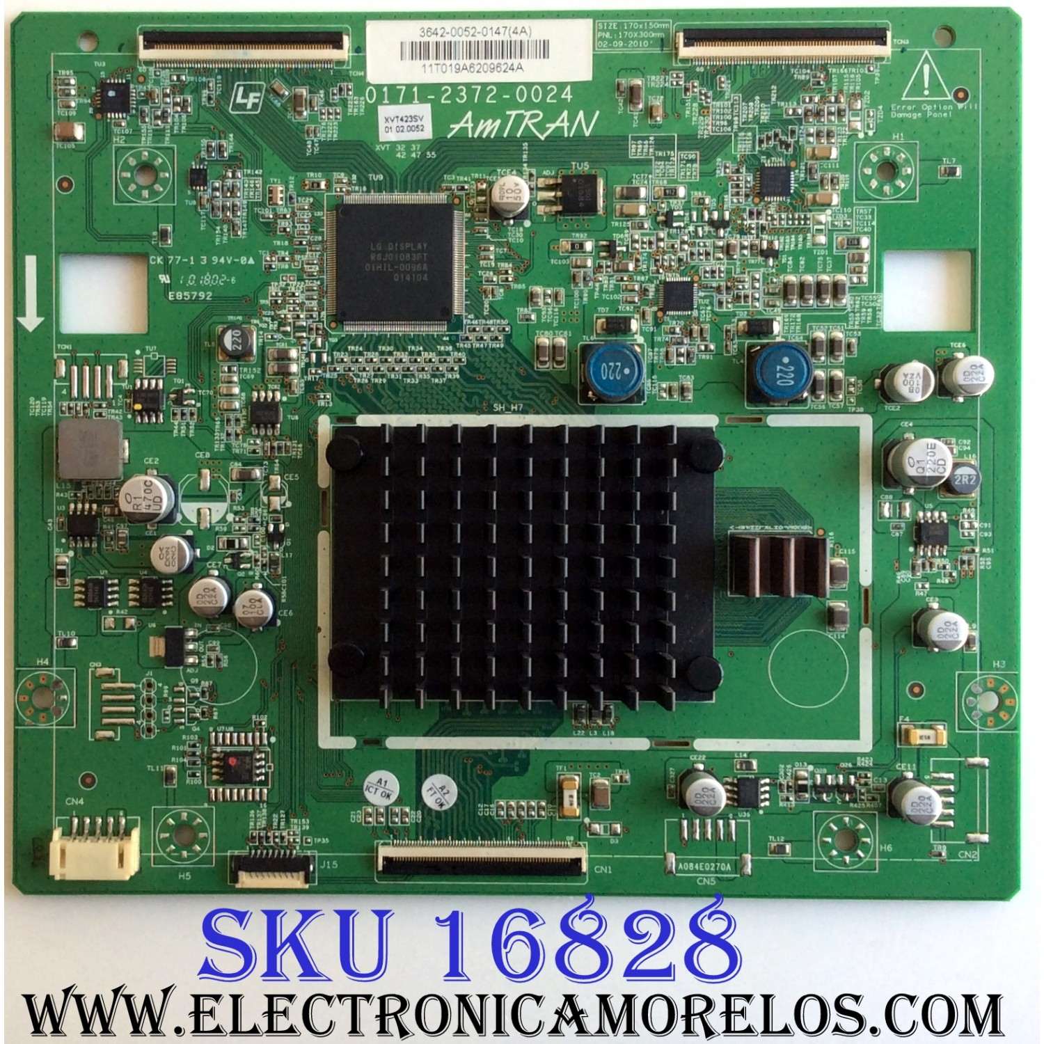 T-CON PARA TV VIZIO / NUMERO DE PARTE 3642-0052-0147 / 0171-2372-0024 / PANEL LC420DUHN (SC)(M1) / MODELO XVT423SV / XVT423SV LAPPGJA