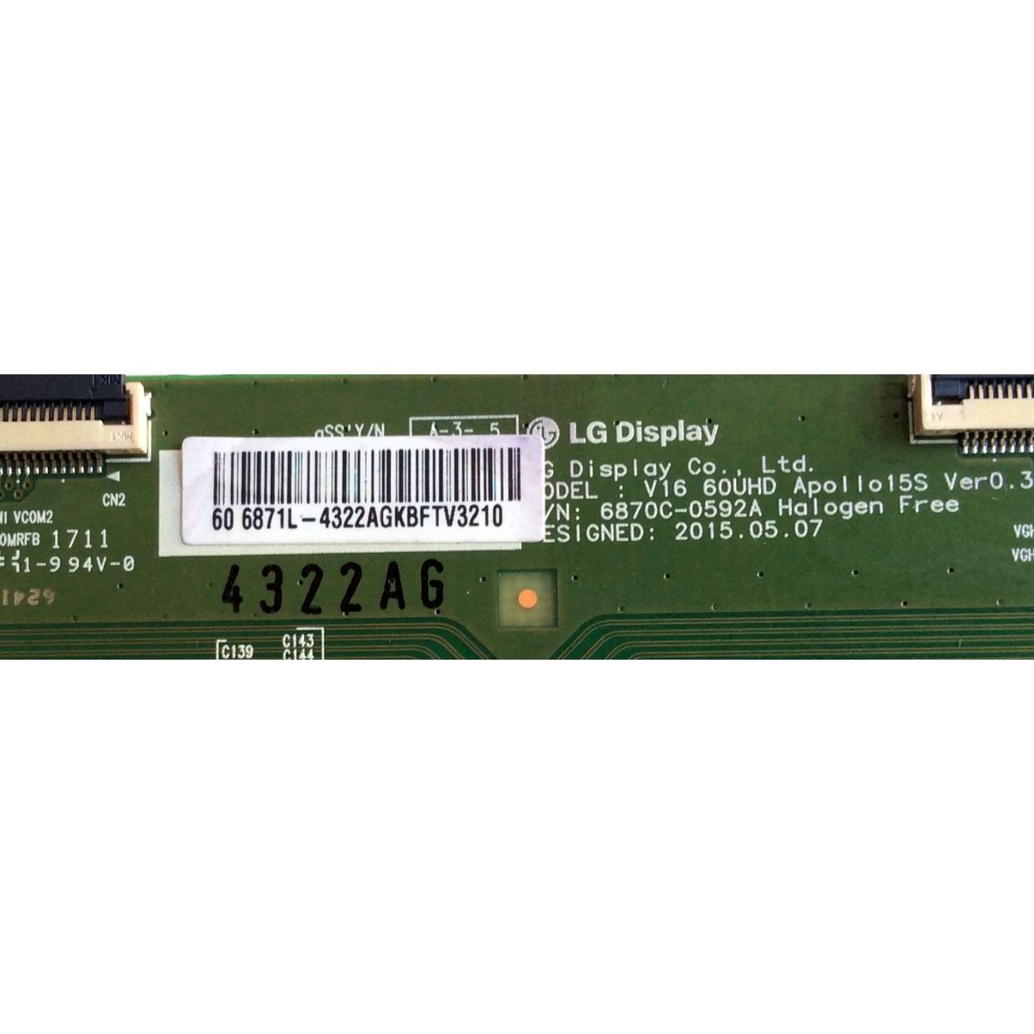 T-CON / SHARP 6871L-4322A / 6870C-0592A / PANEL`S HD600N3U21-L2\S0\GM\ROH / HD600N3U21 / MODELO LC-60P6070U - Imagen 2